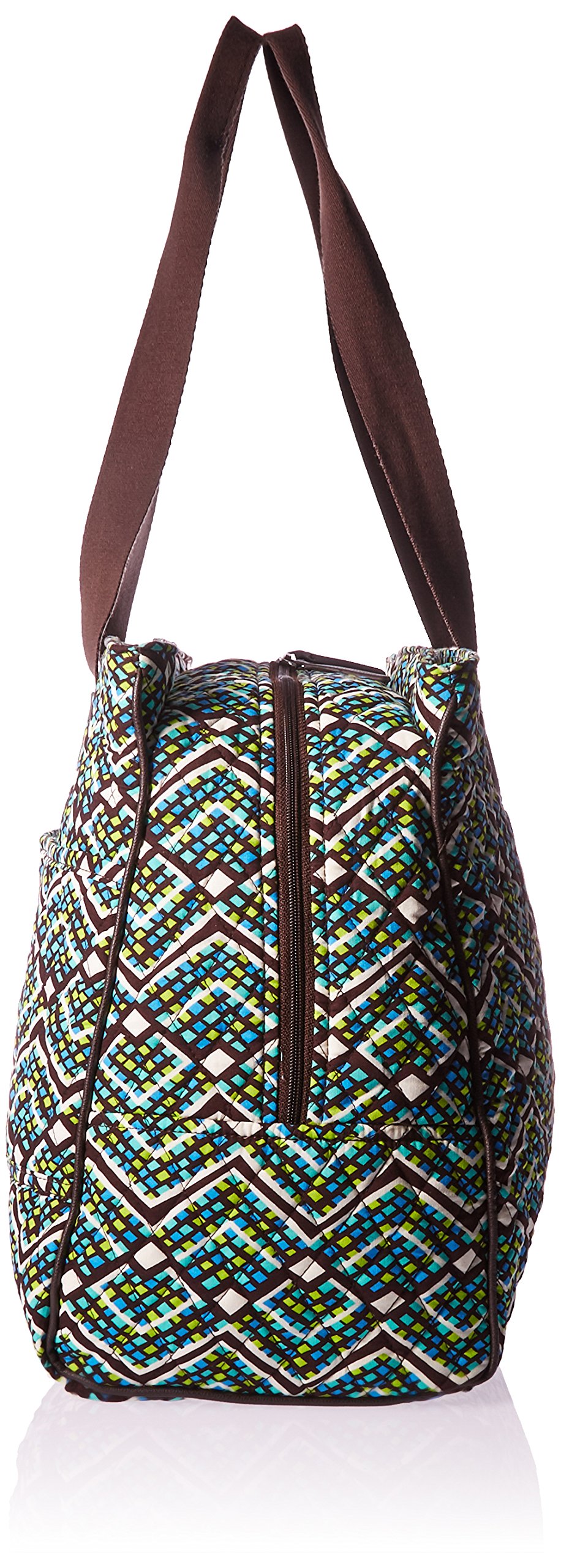Vera Bradley Women's Cotton Triple Compartment Travel Bag - Lightweight Carry-On Tote for Work, Gym & Weekend Getaways | Spacious Organizer with Pockets | Perfect for Business Trips, Beach Vacations & Daily Commute