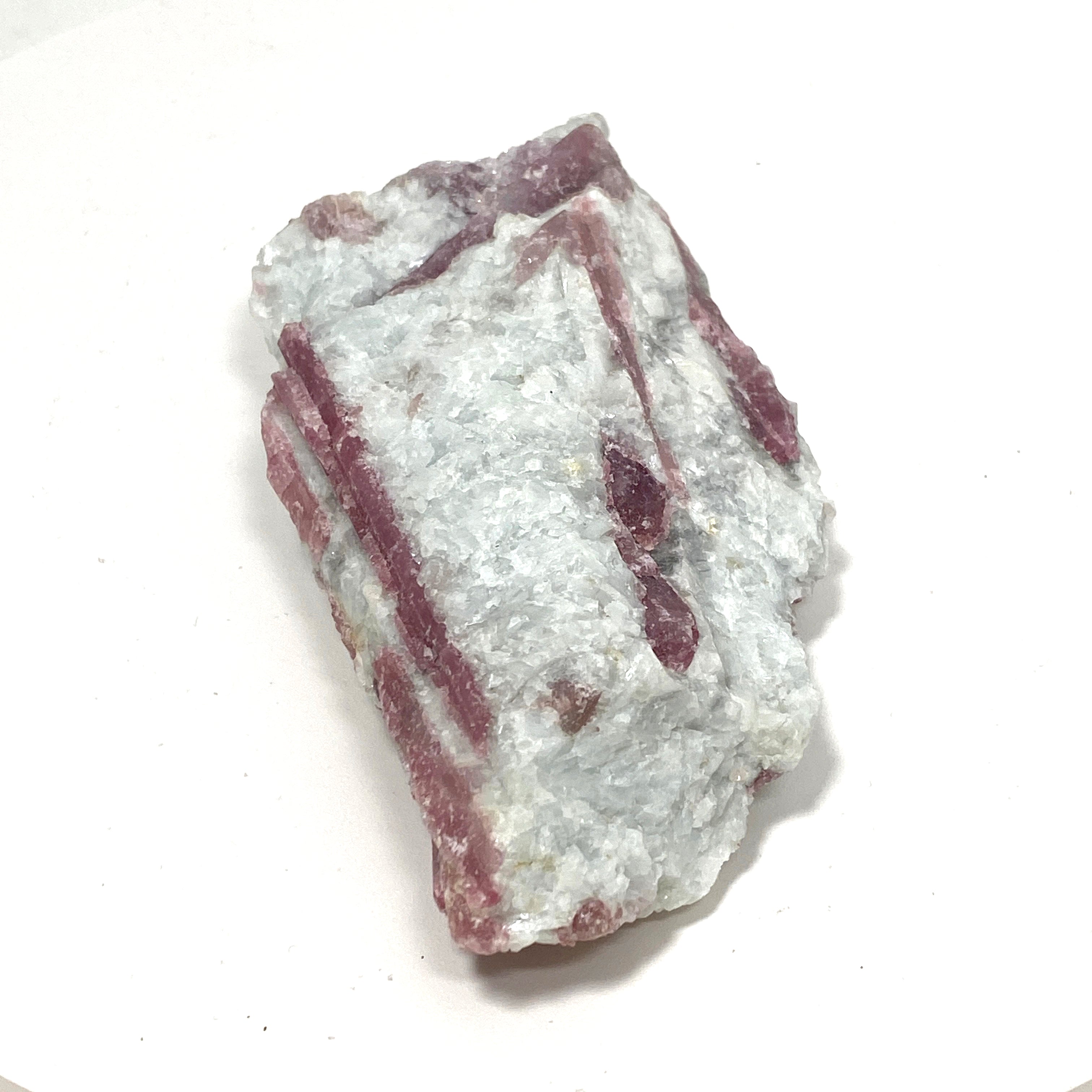 Natural Pink Tourmaline on Quartz Crystal Specimen - PTQ 01 | Healing Stone for Meditation, Reiki & Home Decor