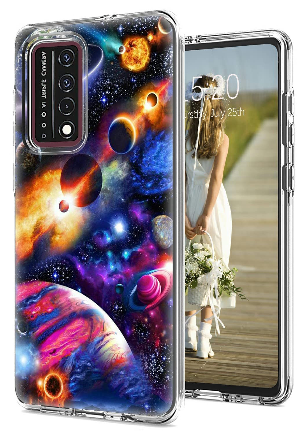 TCL Revvl V+ 5G Case | Shockproof Dual Layer Clear Hard PC & Soft Silicone Protective Cover for T-Mobile Revvl V Plus 5G (6.82