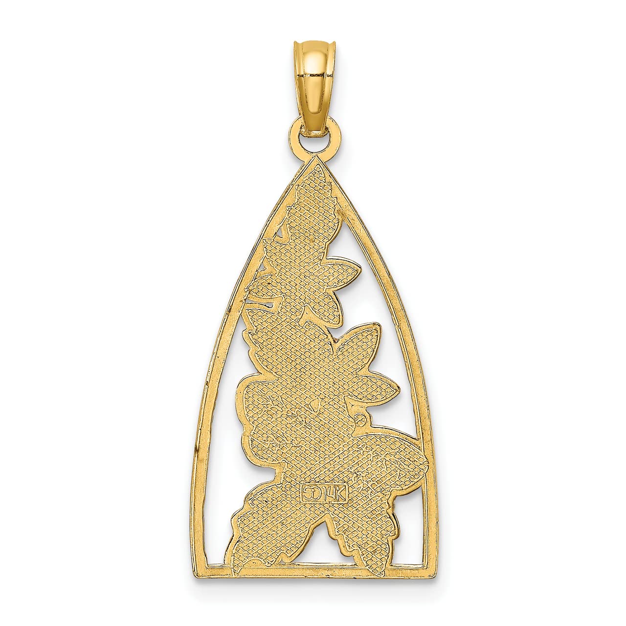 14K Yellow Gold Bumble Bee & Floral Triangle Charm with Enamel - Dainty Jewelry for Women, Gift for Her, Birthday, Anniversary, Mother's Day