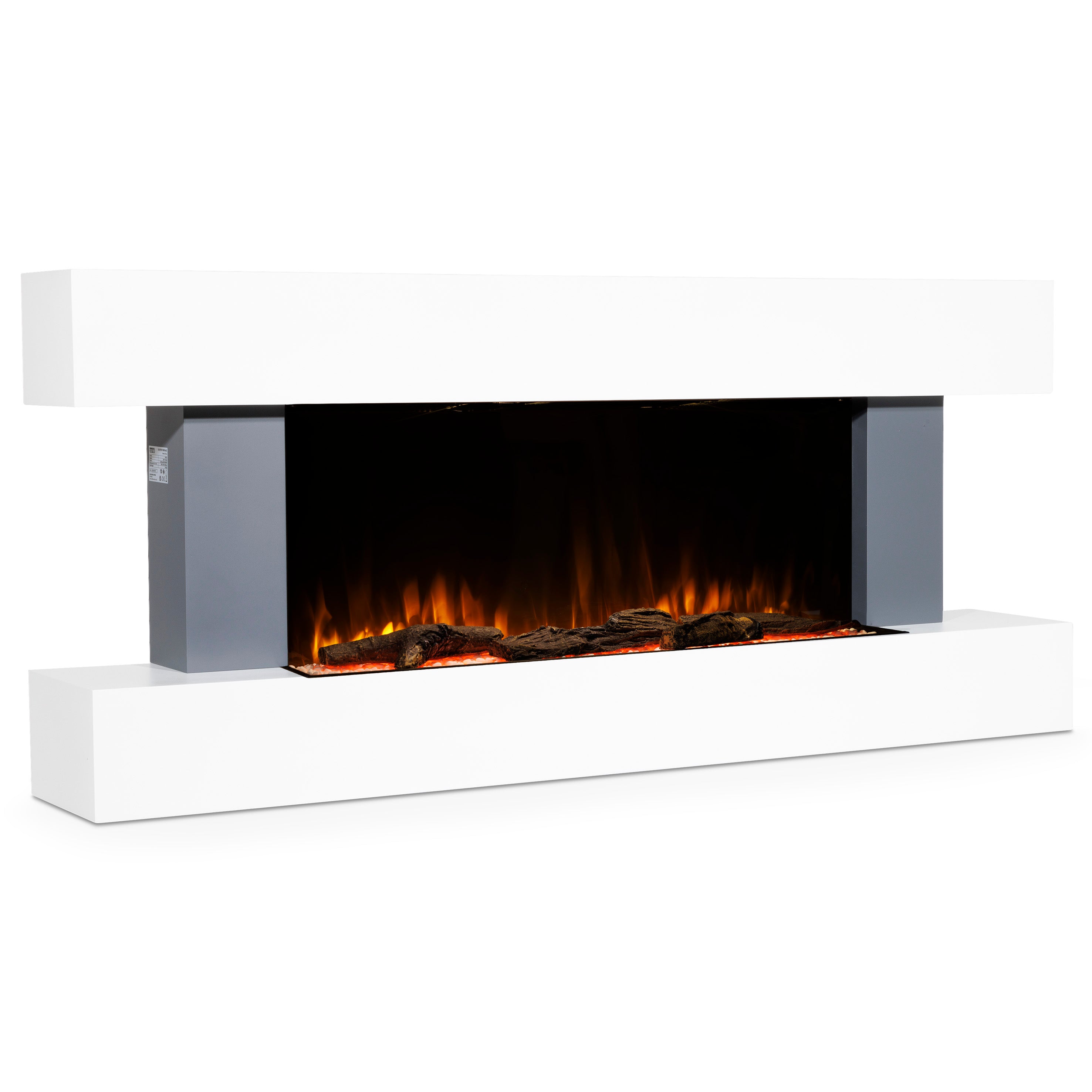 Baridi 52 Inch Electric Fireplace Wall Mount - Realistic LED Flame Effects, Grey Finish - Perfect for Living Room, Bedroom & Office Heating (Model DH112)