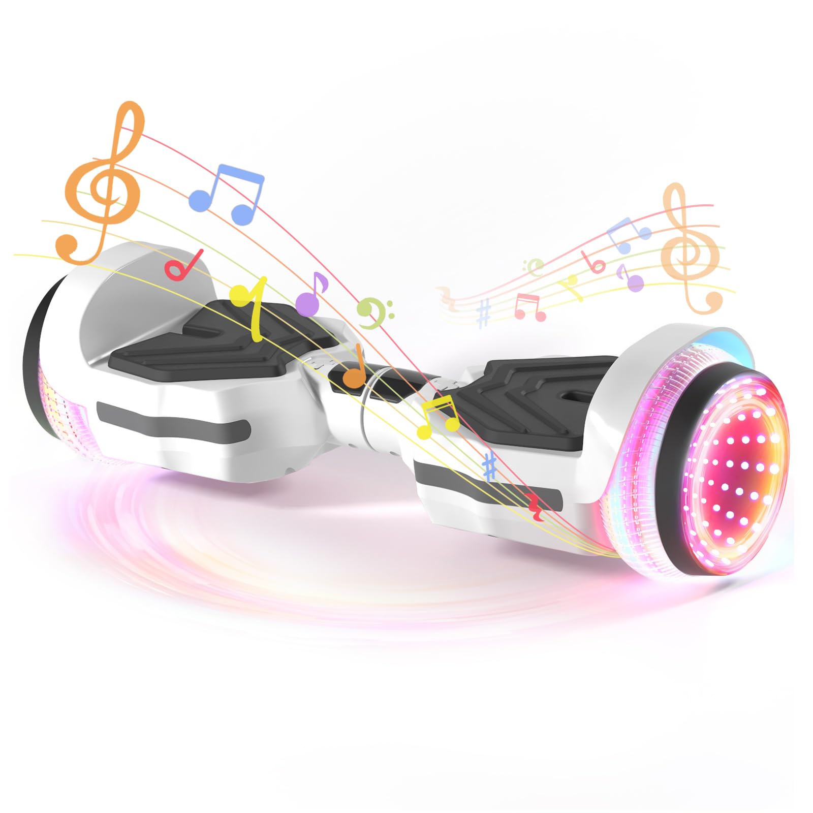Electric Scooter with Colorful LED Light-Up Wheels, Bluetooth Speakers & APP Control, Dual 250W Motors - 8.5 mph Max Speed & 8.5 Miles Range - Perfect Gift for Kids, Teens & Adults - Great for Commuting, Campus Rides & Outdoor Fun
