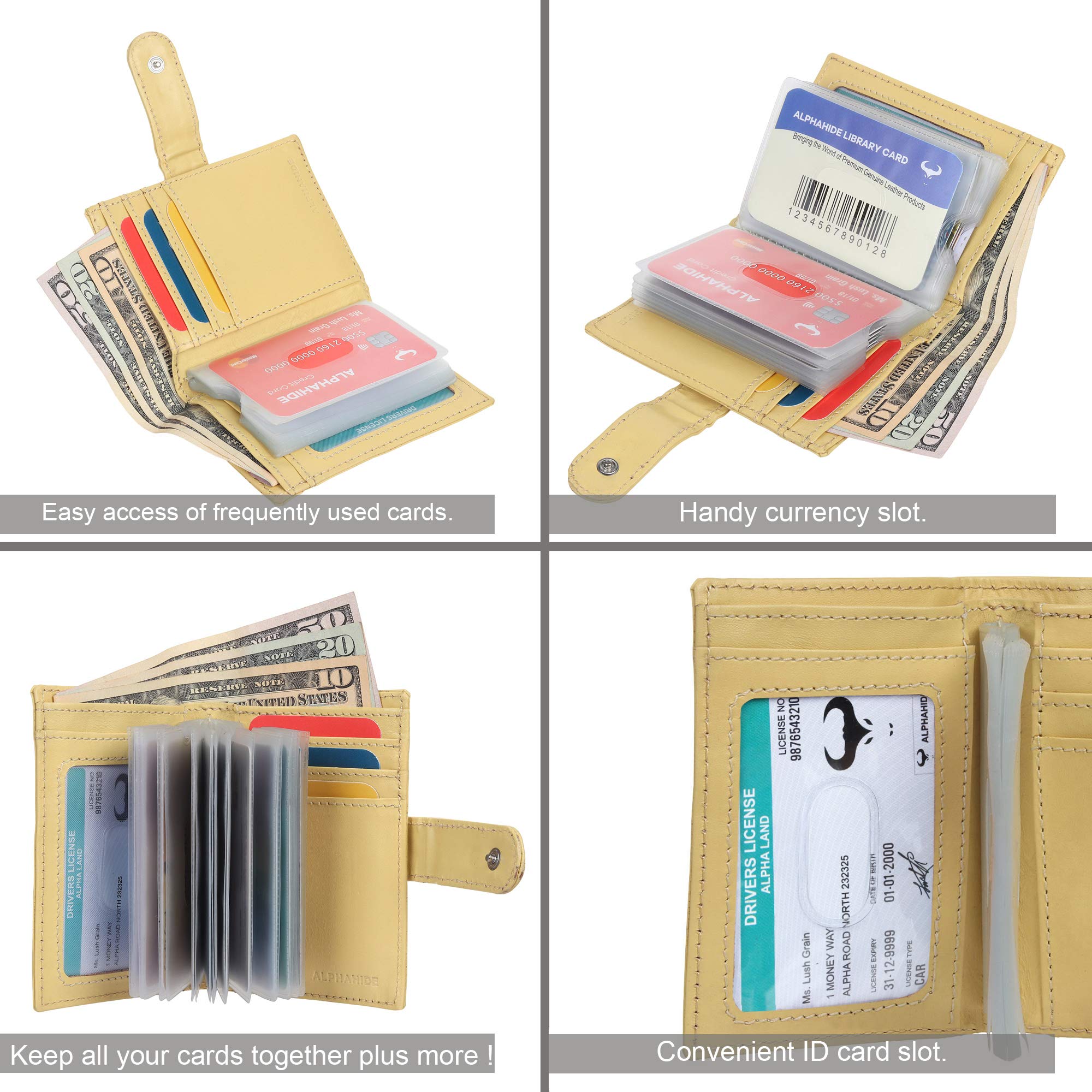 Genuine Leather RFID Blocking Credit Card Holder Wallet for Men & Women - Holds 25 Cards - Large Capacity Slim Bifold Design - Perfect for Travel, Business & Everyday Use