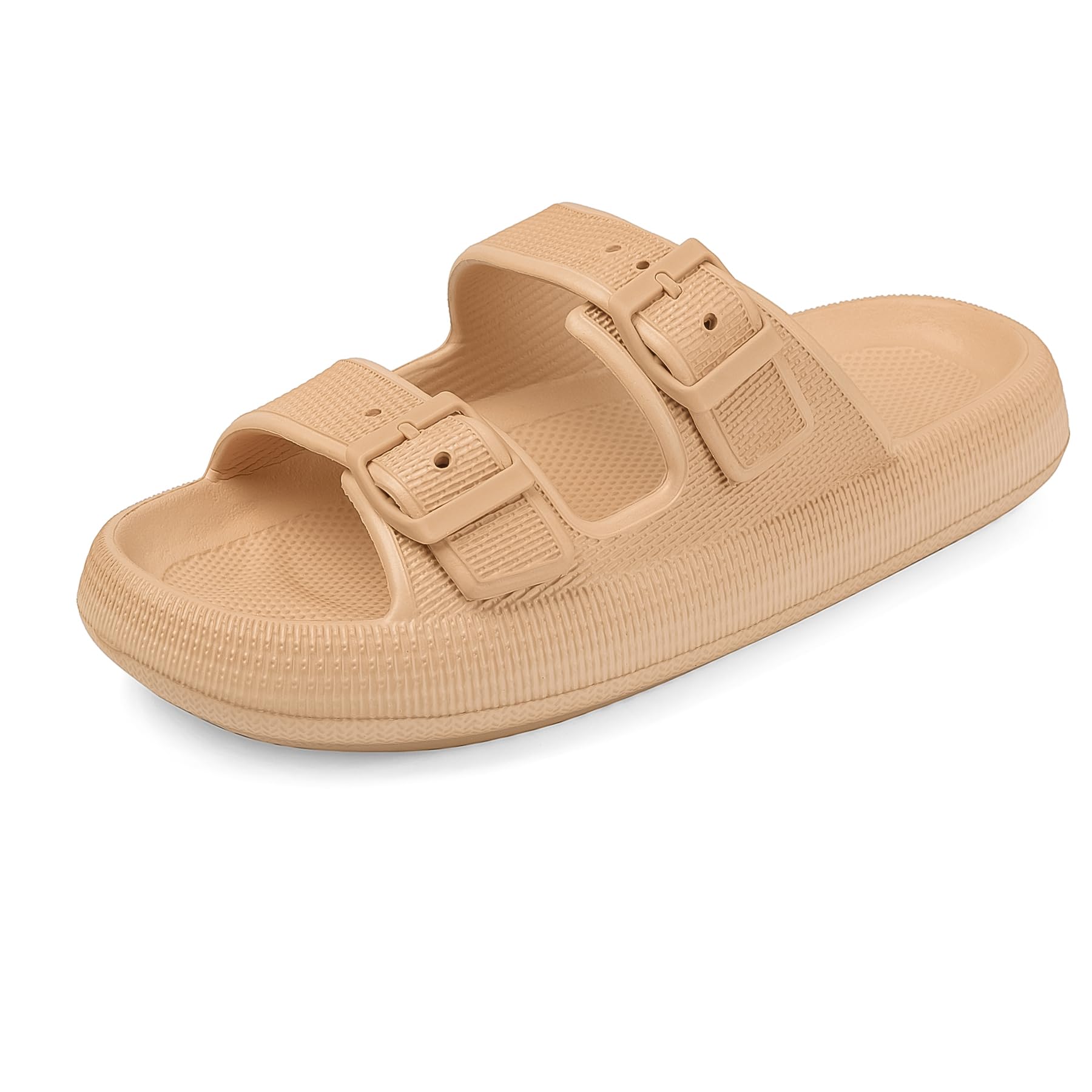VONMAY Comfortable Sandals for Women & Men - Quick-Dry Adjustable Slides with Cushioned Thick EVA Sole, Double Buckle Design - Perfect for Beach, Pool, Spa & Indoor/Outdoor Wear