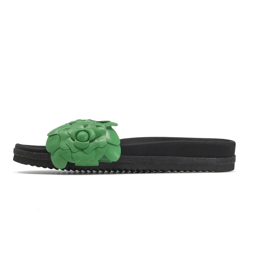 ROAM Fleur Slides Women's Comfortable Summer Sandals - Kelly Green | Casual Beach, Pool, and Outdoor Wear