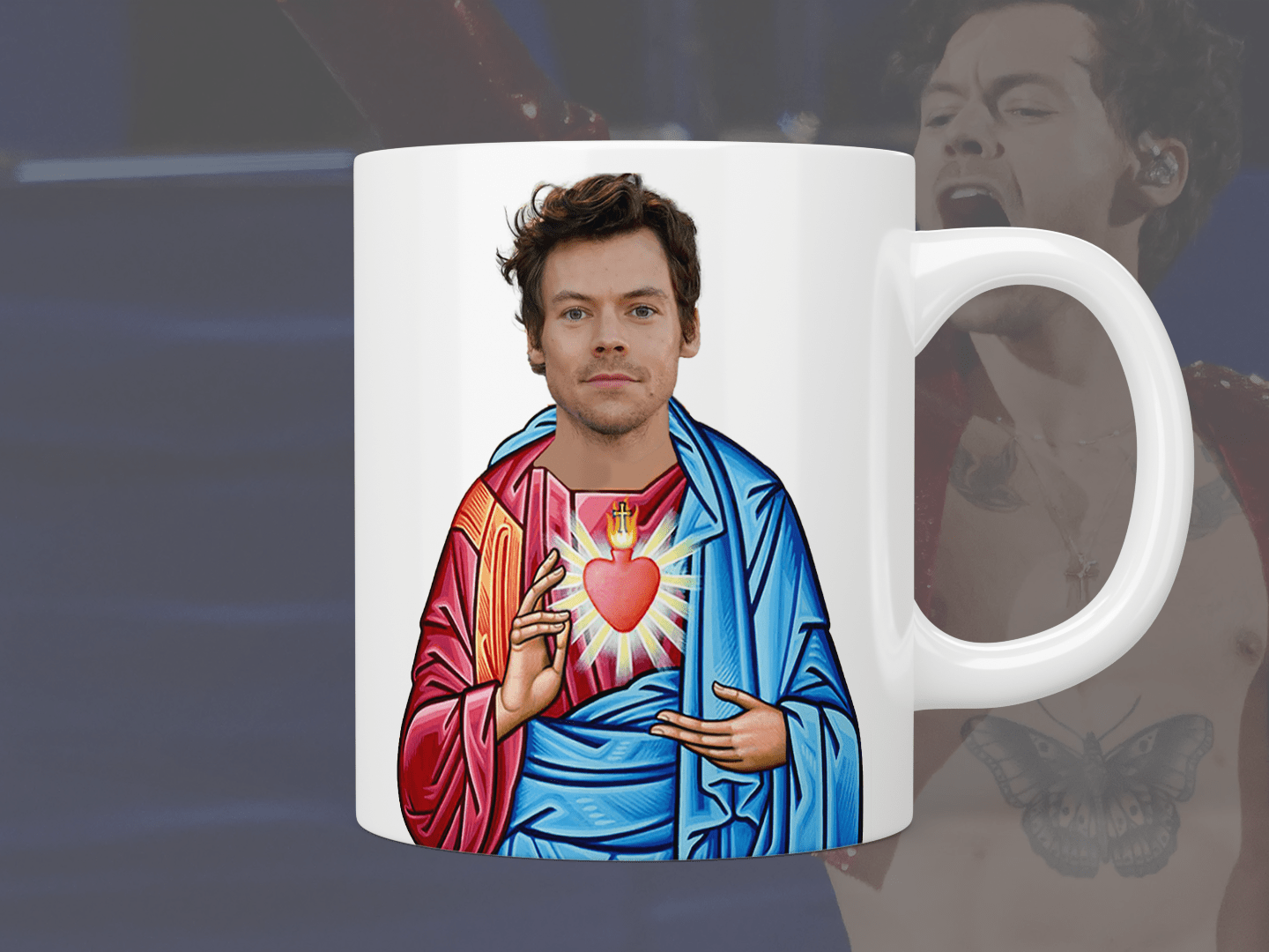 Saint Harry Styles Coffee Mug - 11oz Ceramic Cup for Tea & Hot Drinks - Perfect Gift for Fans, Office, Home Use