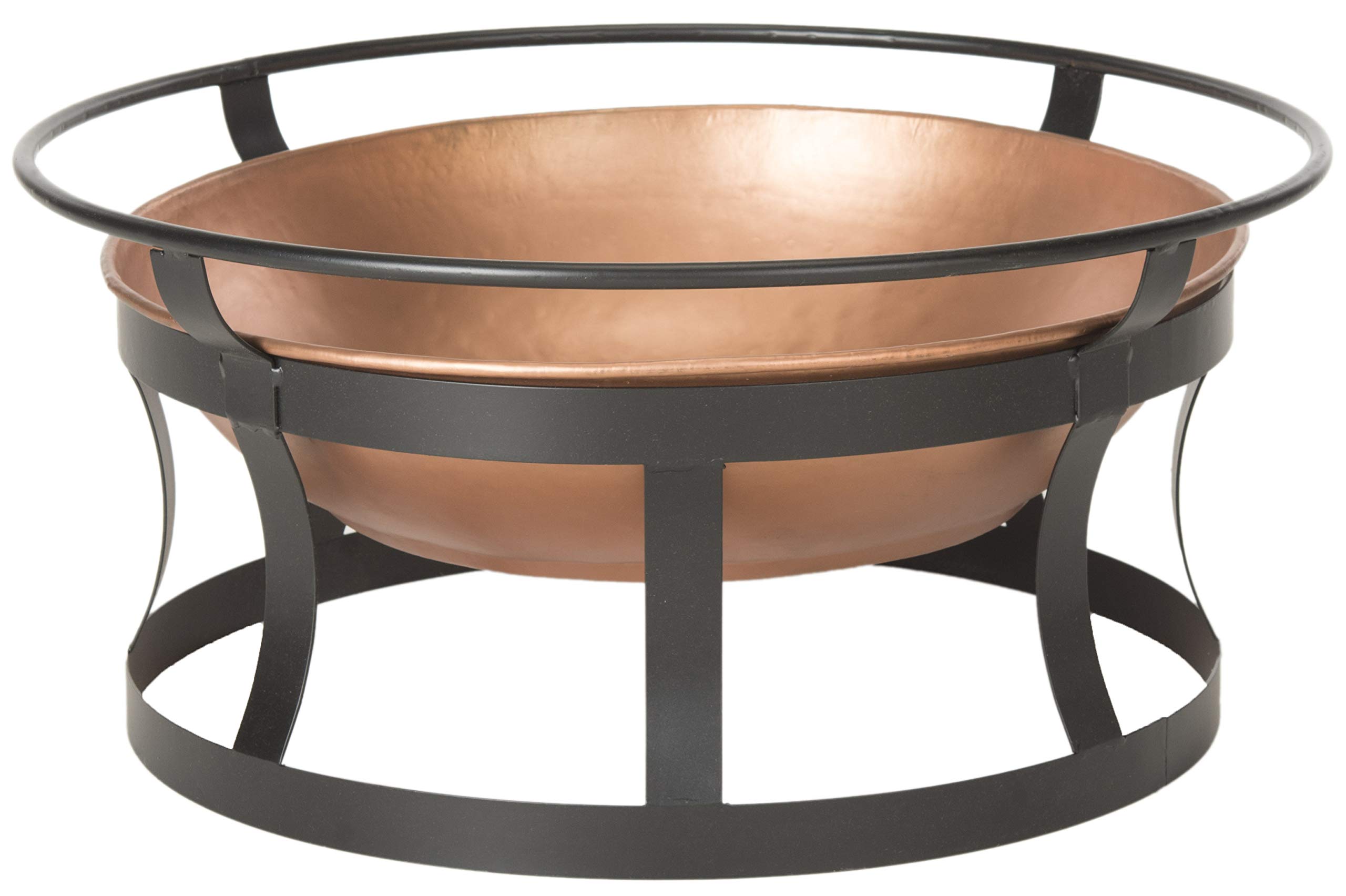 SAFAVIEH Outdoor Collection Bonaire Fire Pit - Copper & Black Patio Heater for Backyard, Garden, and Camping Gatherings