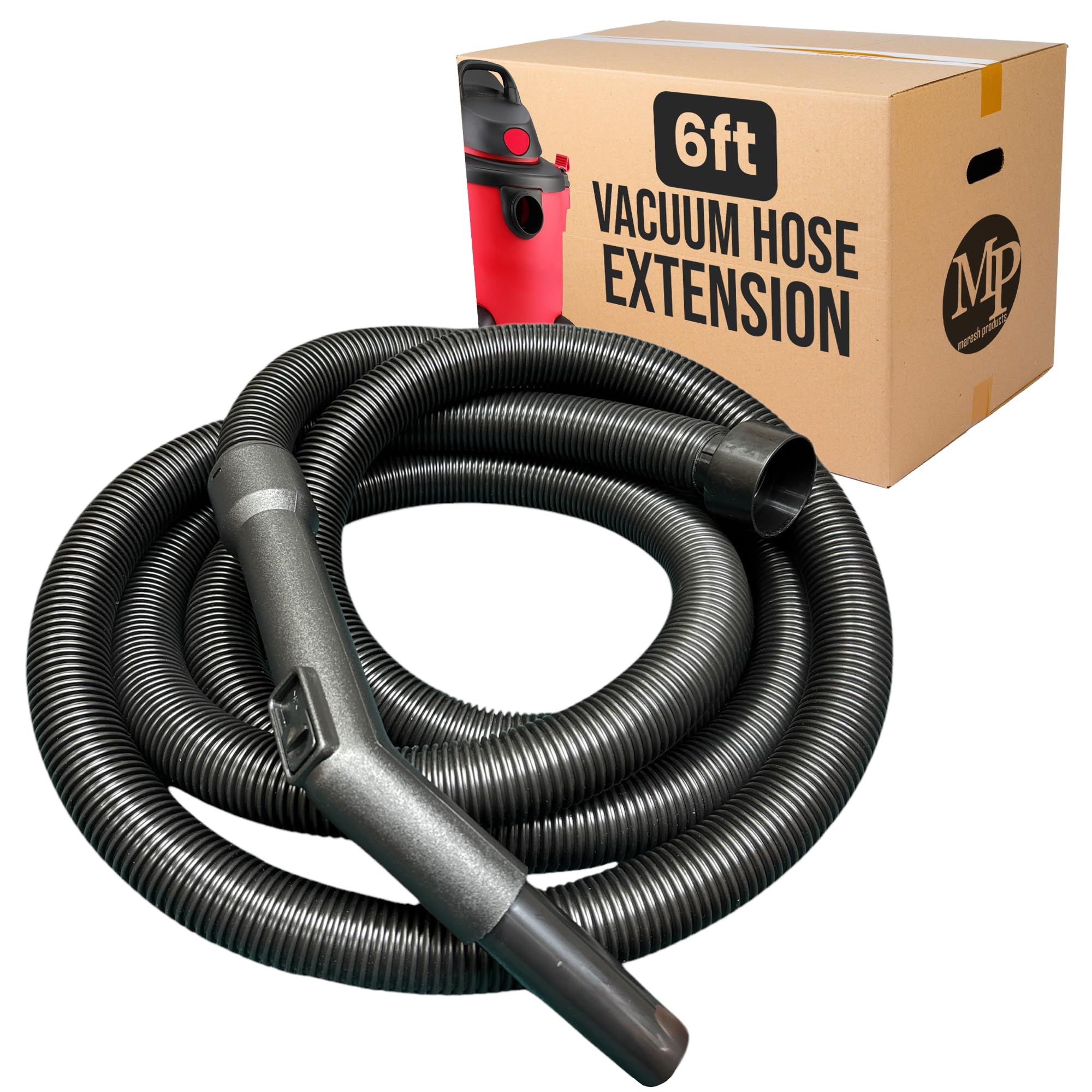 Heavy Duty Shop Vac Hose - 6' Crushproof Vacuum Hose for Ridgid Wet Dry Vac, Ideal for Commercial Cleaning