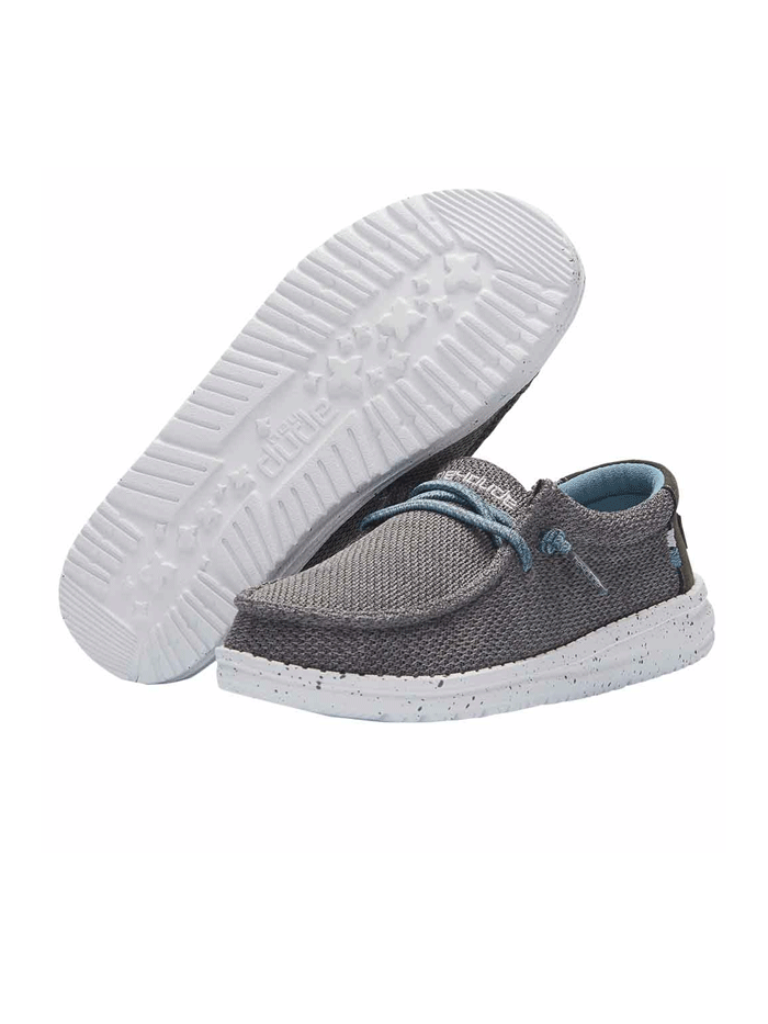Hey Dude 130133217 Youth Wally Shoe Sox Sharkskin - Comfortable Casual Sneakers for Kids, Perfect for School, Playground & Daily Wear