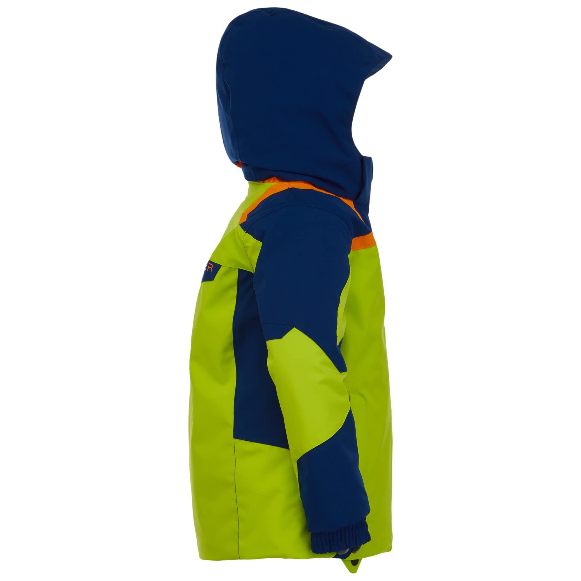 Spyder Boys Mini Leader Jacket - Waterproof Windbreaker for Toddler & Kids (Ages 4-6) | Sharp Lime/Abyss Color | Outdoor Play, School, Winter Sports Jacket