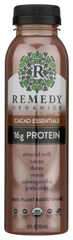 Organic Cacao Essentials by REMEDY ORGANICS - 12 Fl Oz | Antioxidant-Rich Superfood Drink for Energy & Recovery | Perfect for Post-Workout, Morning Boost & Healthy Lifestyle