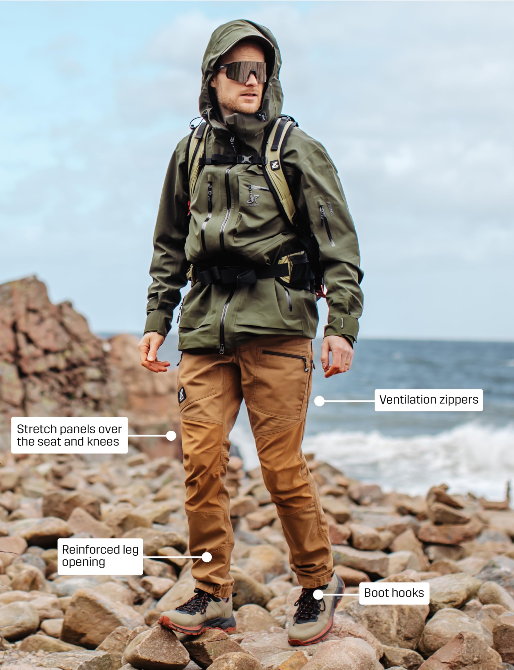 RevolutionRace Men's Nordwand Pro Pants - Durable & Breathable Outdoor Hiking Pants with Ventilation | All-Season Performance for Hiking, Camping & Mountain Climbing | Medium Size