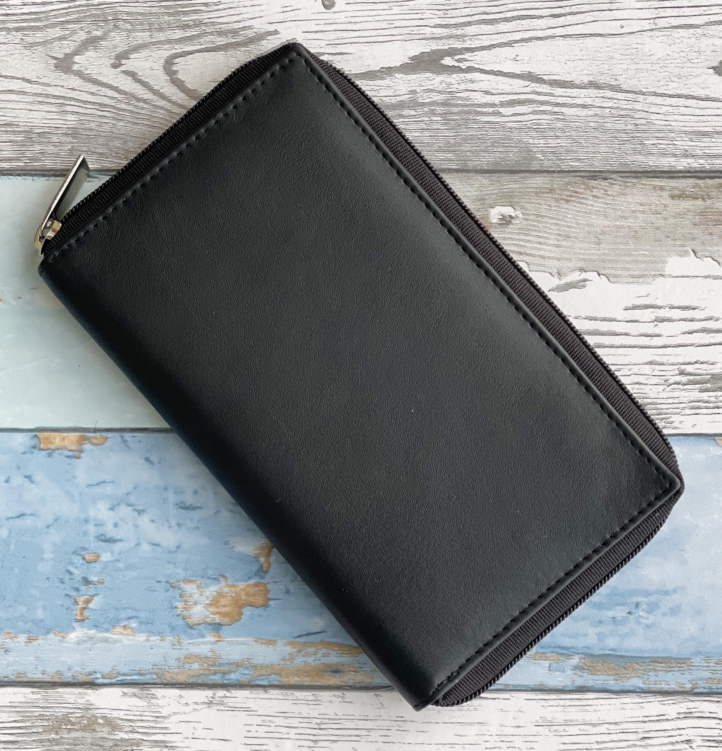 Genuine Leather Zippered Credit Card Wallet Organizer for Women - Slim RFID Blocking Wallet with Multiple Card Slots - Perfect for Travel, Shopping & Everyday Use
