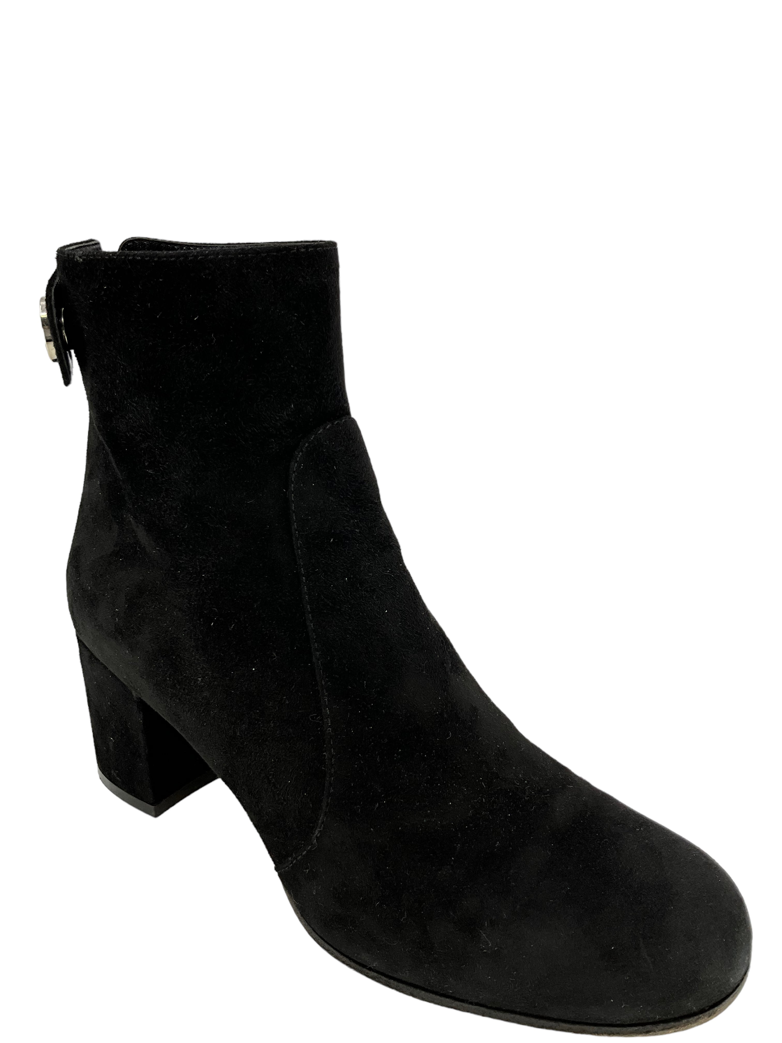 Gianvito Rossi Black Suede Ankle Boots Women's Size 8 - Stylish & Comfortable for Work, Party & Evening Events