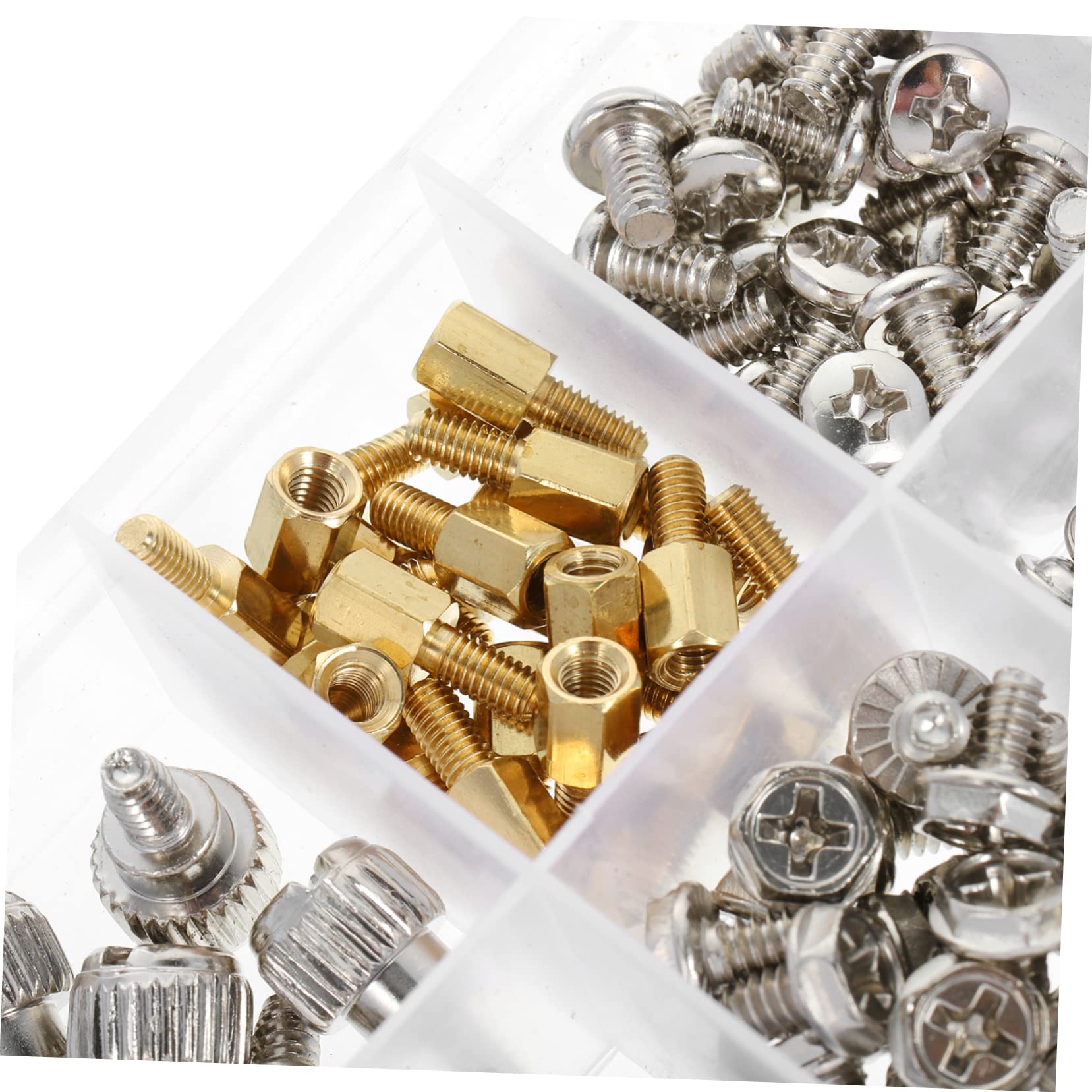 2 Sets Computer Case Screws Kit - Flat Head Small Wood & Drilling Screws for Motherboard, Fan & PC Parts - Carbon Steel Nickel Plated (Perfect for PC Building, Repair & DIY Electronics Projects)