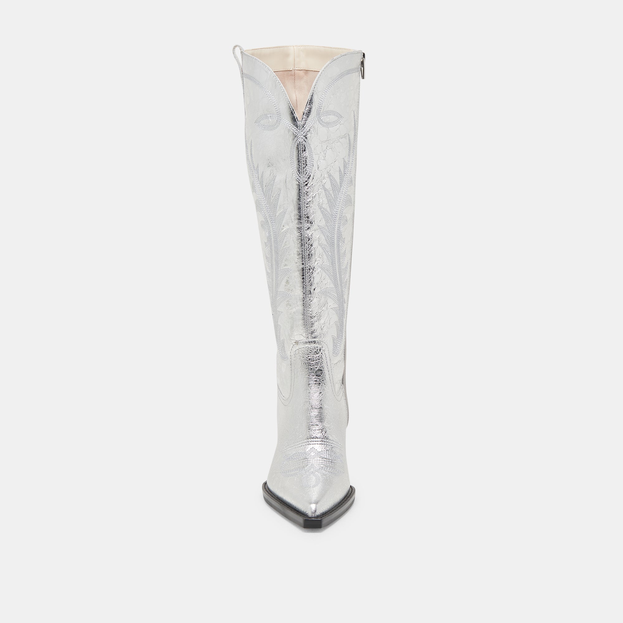 RYATT Extra Wide Calf Boots for Women - Silver Distressed Leather Ankle Boots for Comfort & Style | Perfect for Casual Outfits, Work & Night Out