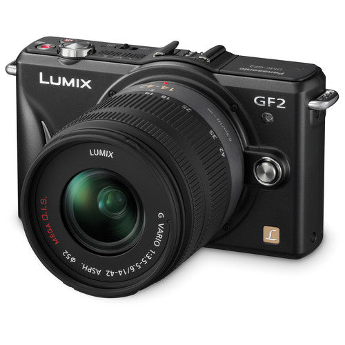 Panasonic Lumix DMC GF2 16MP Mirrorless Digital Camera with 14-42mm Lens - Compact & Lightweight for Travel, Vlogging & Street Photography (Black)