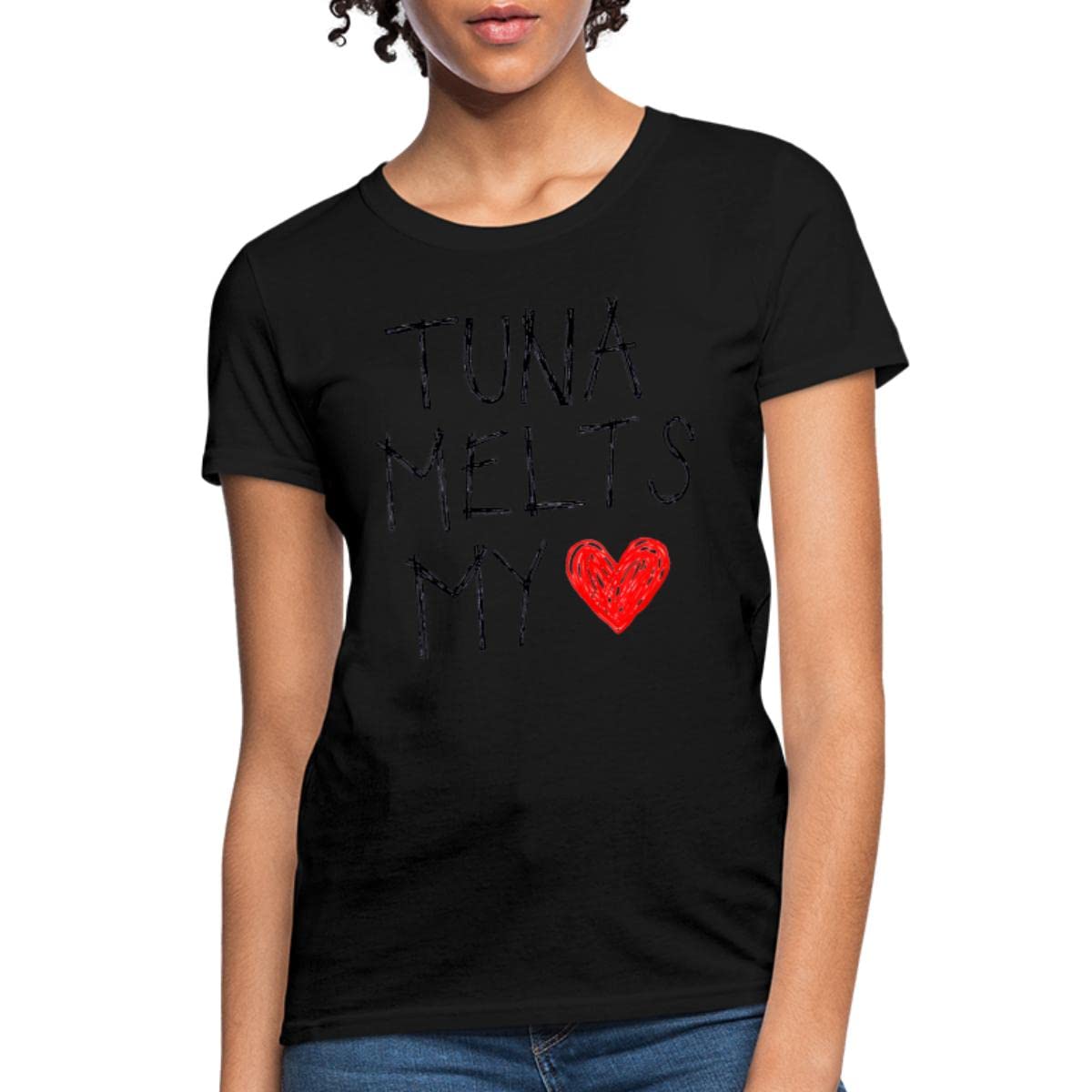 Spreadshirt 'Tuna Melts My Heart' Graphic Women's T-Shirt - Cute Cat Lover Tee for Casual Wear & Gifts