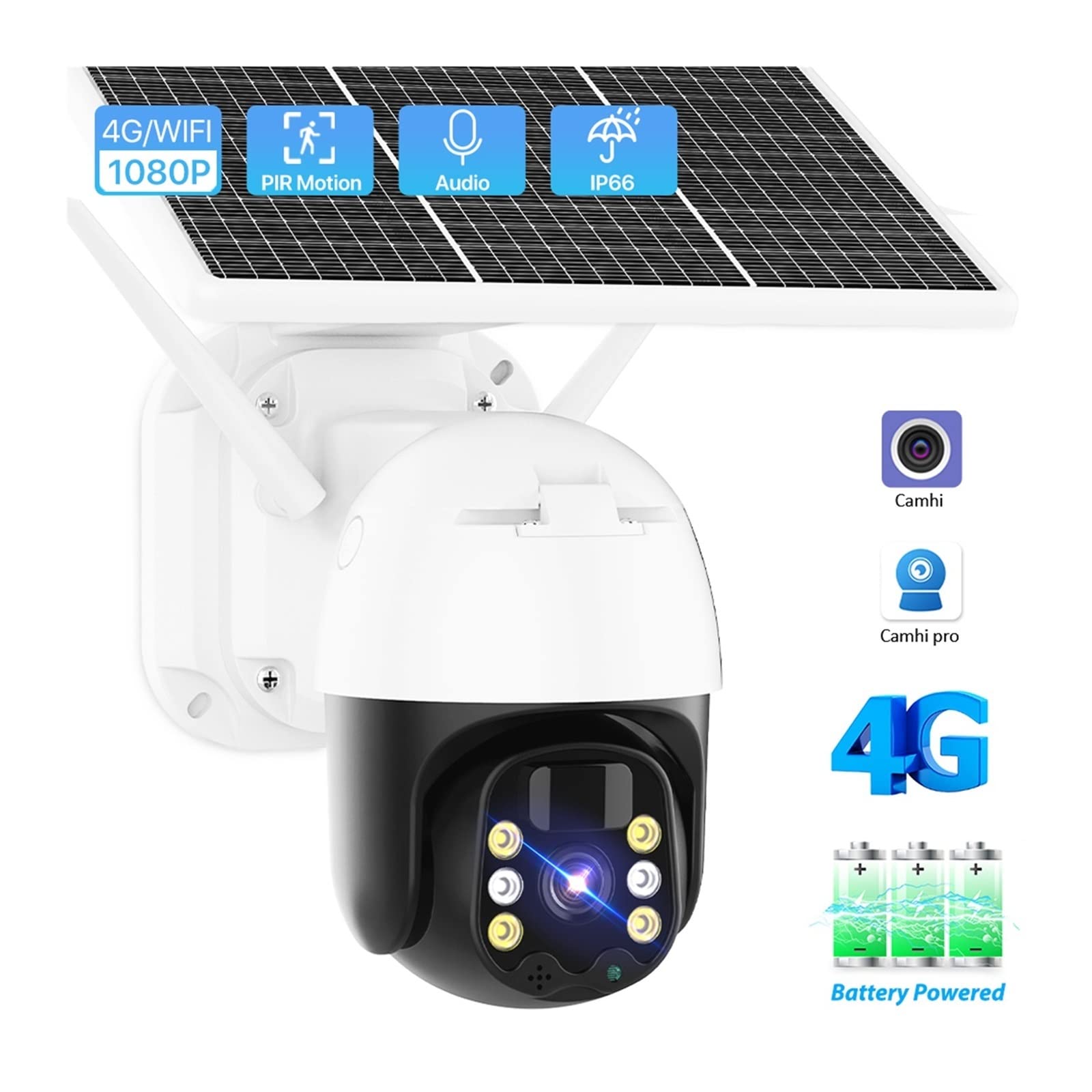 SilteD 4G Solar Security Camera Outdoor - 1080P WiFi Wireless Surveillance Cam with PIR Motion Detection & SIM Card Support (Battery Powered) - Ideal for Home, Farm, and Remote Property Monitoring
