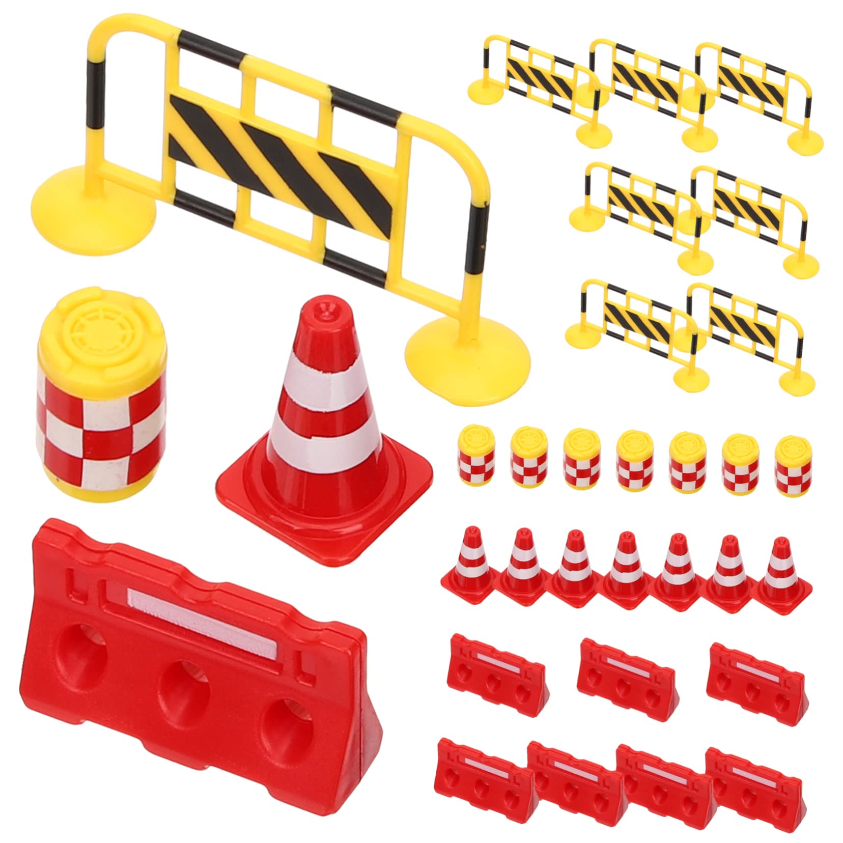 LABRIMP 32pcs Miniature Street Play Set - Kids Construction Toys with Traffic Signs & Road Decor for Sand Table, Landscape Ornaments & Educational Play | Perfect for Pretend Play, Diorama Making & Early Learning Activities