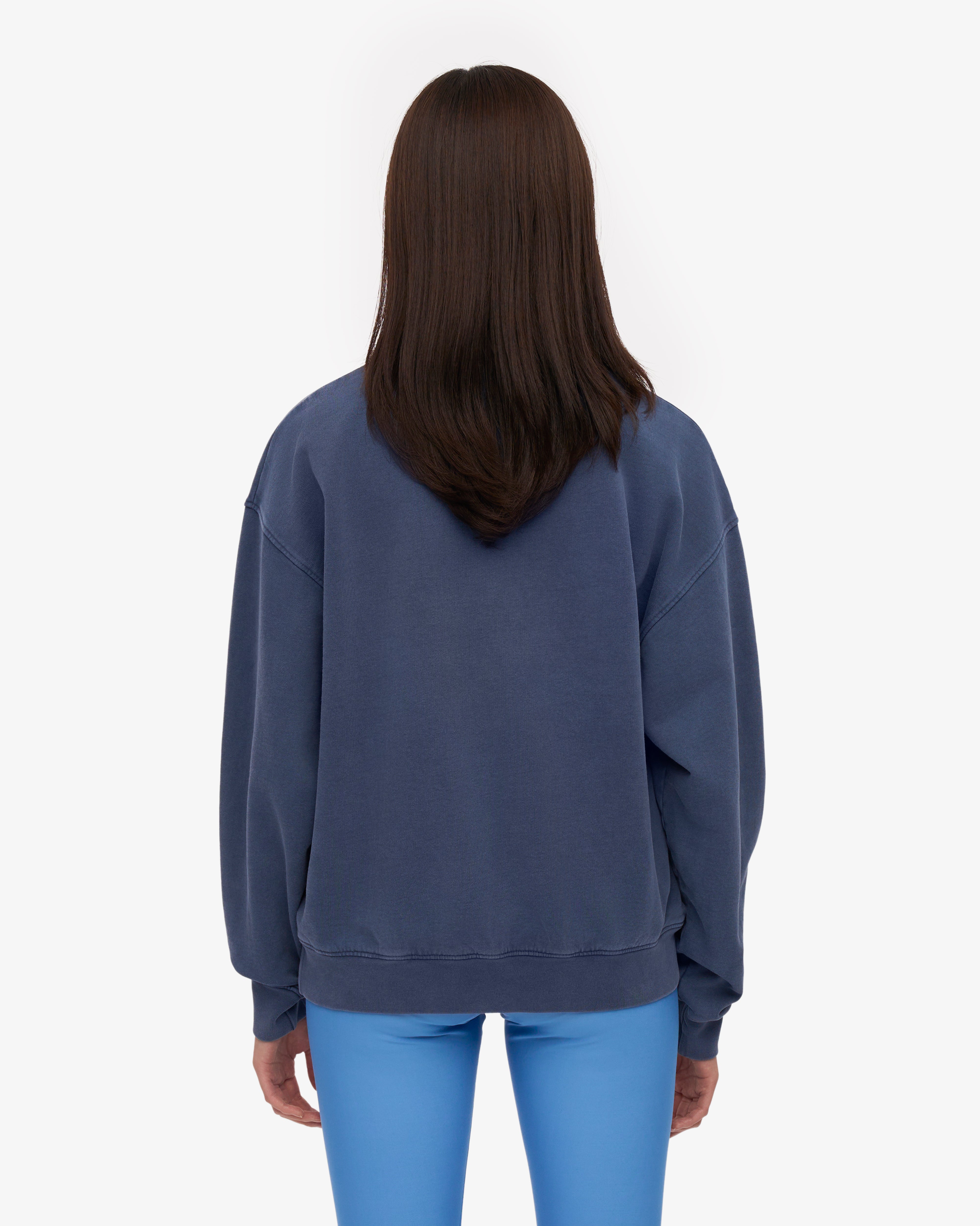 Organic Oversized Crewneck Sweatshirt for Women & Men - Soft & Comfortable Neptune Blue - Perfect for Casual Wear, Loungewear & Street Style