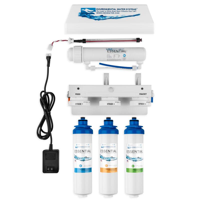 EWS DWS UV Under Sink 3-Stage Water Filtration System with UV Disinfection - Pure Drinking Water for Home, Kitchen & Office Use
