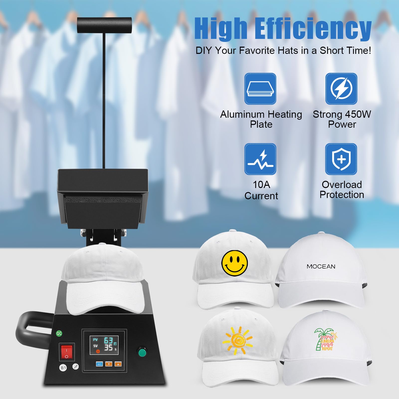 600W Digital Heat Press Machine 110V for Sublimation Transfer - DIY Custom Mugs, T-Shirts, Labels & Stickers - Perfect for Home Crafting, Small Business & Personalized Gifts