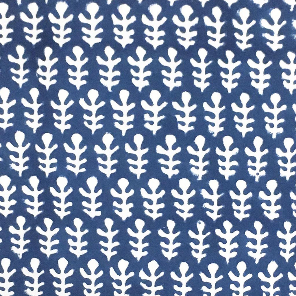 Handmade Bagru Block Printed Cotton Fabric - Dark Blue | Eco-Friendly & Soft for Dresses, Scarves, Home Decor & DIY Crafts