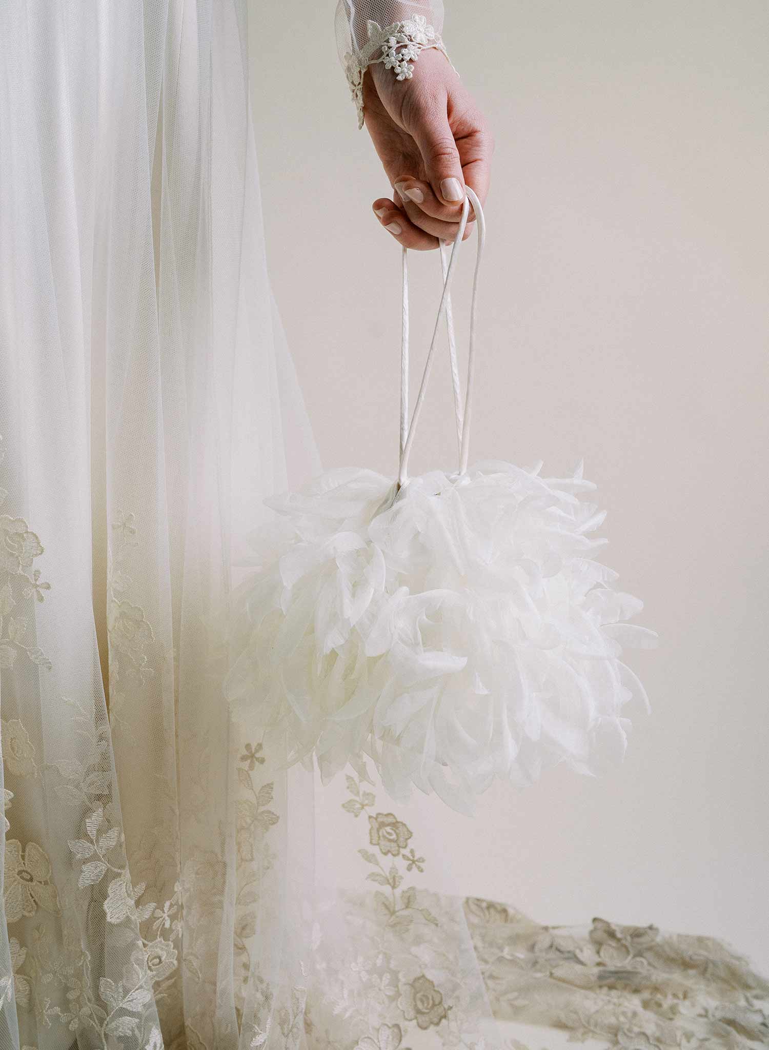 Elegant Silk Petals Bridal Clutch Purse - Style #2517 | Perfect for Weddings, Prom & Special Occasions