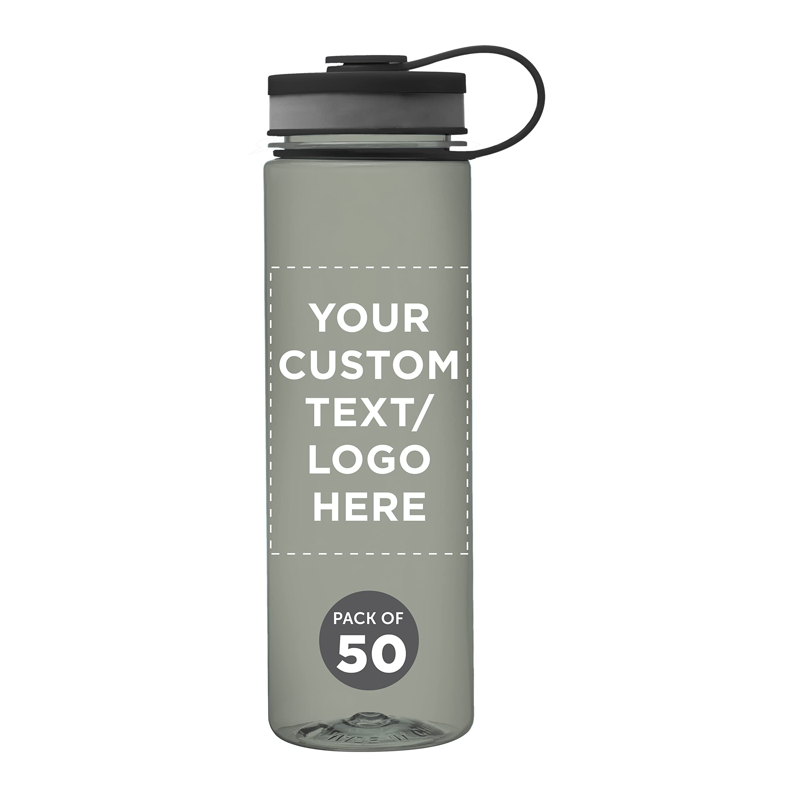 Custom Wide Mouth Water Bottles 26 oz (Set of 50) - BPA Free Personalized Bulk Pack for Gym, Camping, Hiking & School - Durable Reusable Sports Bottles for Workouts, Outdoor Adventures & Daily Hydration Needs