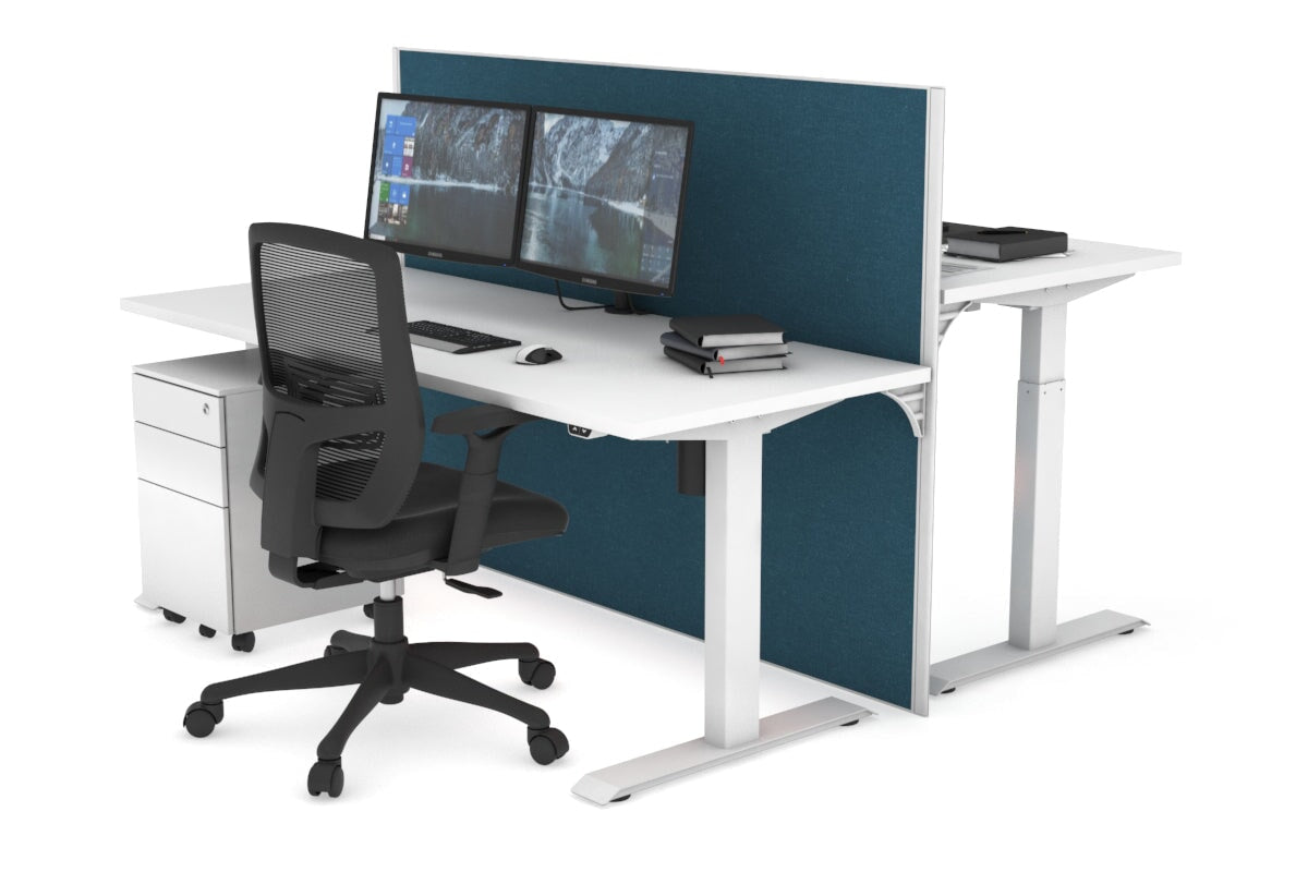 Just Right Height Adjustable 2 Person Workbench [1600L x 700W] - Perfect for Garage, Workshop & Office Workspaces