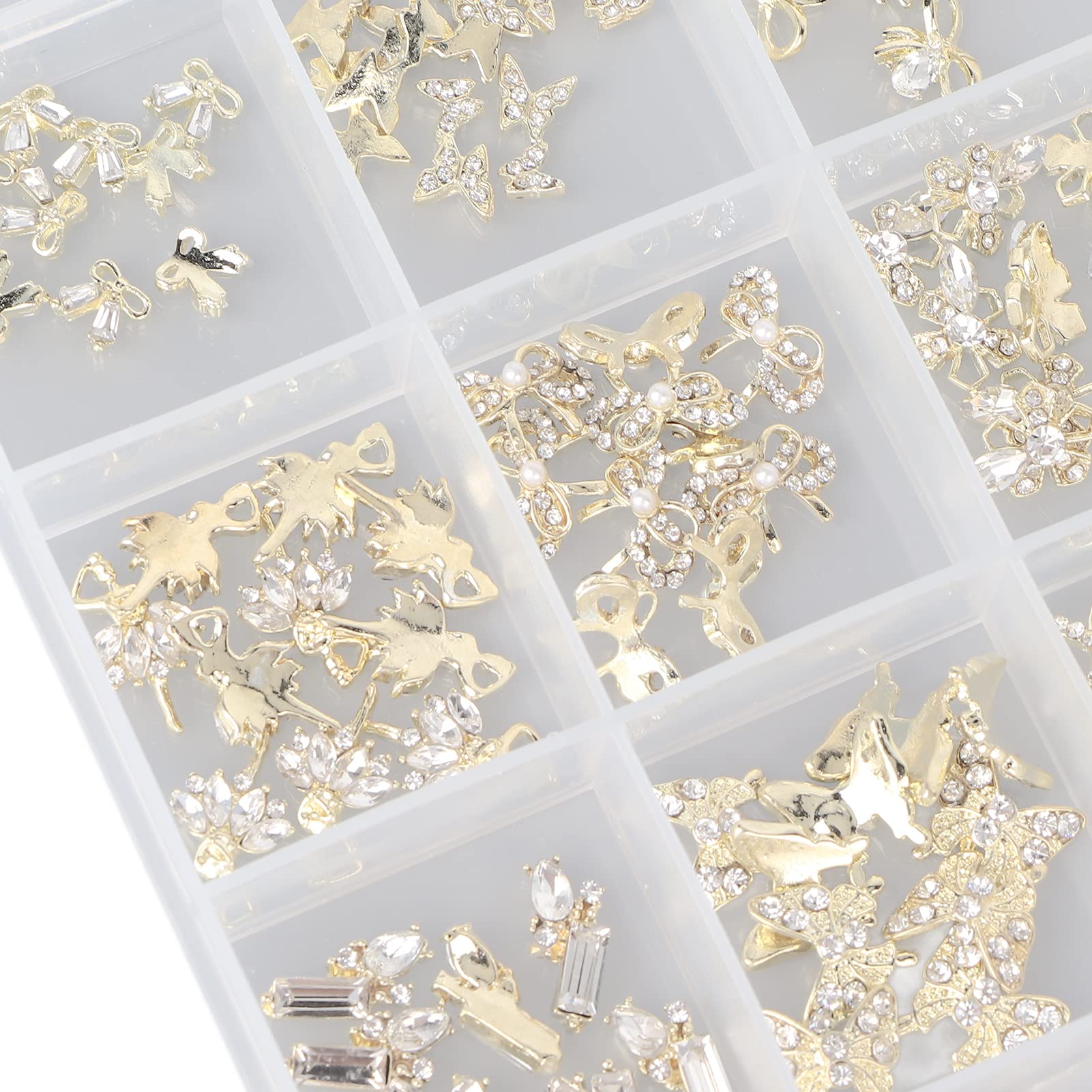 Premium Nail Art Kit with Golden Alloy Gems - DIY Nail Decoration Set for Manicure, Pedicure & Crafting | Perfect for Home Salon, Party Nails & Gift Giving