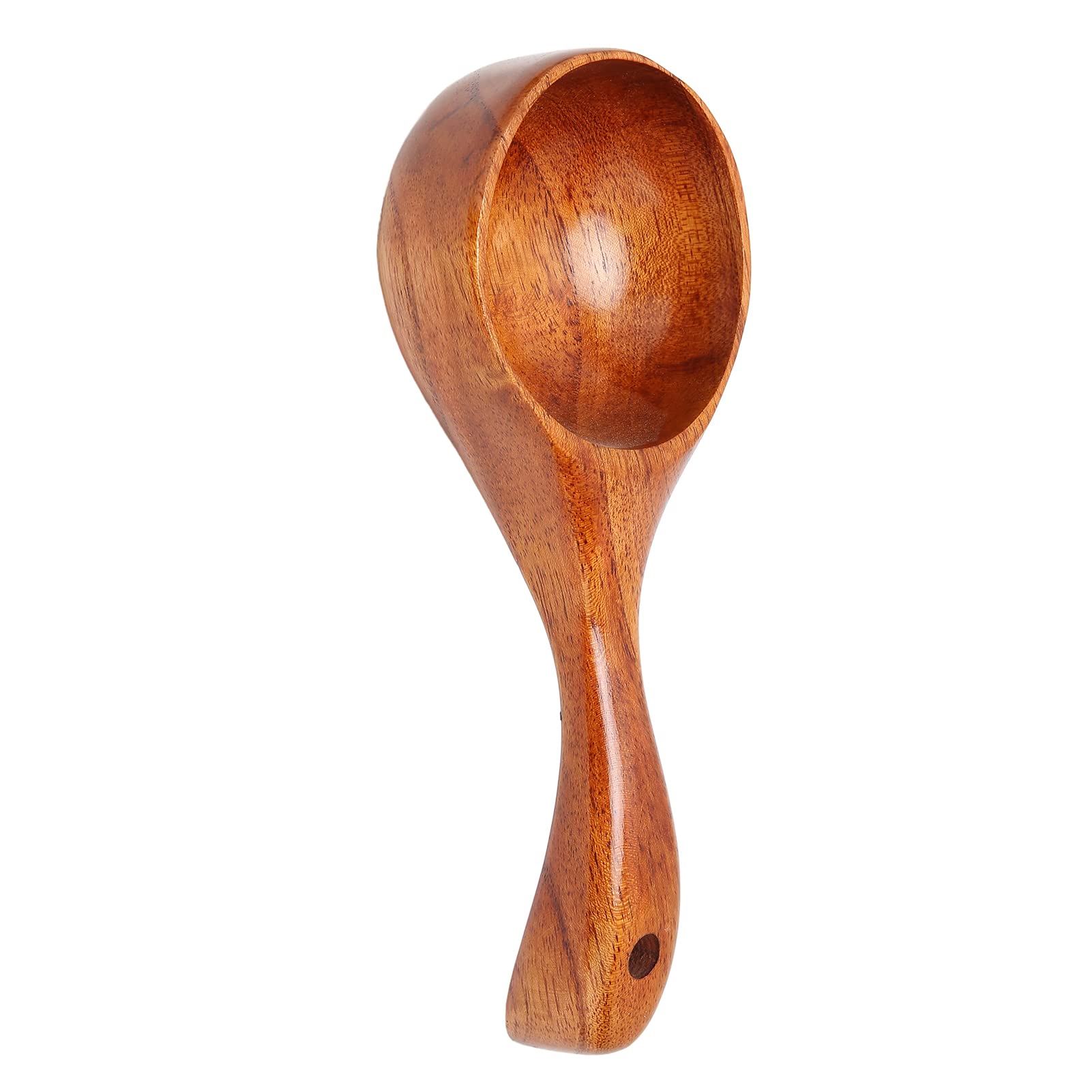 Wooden Water Scoop with Comfortable Handle - Natural Wood Kitchen Ladle for Drinking, Cooking & Serving - Perfect for Tea, Coffee, Soups & Outdoor Use