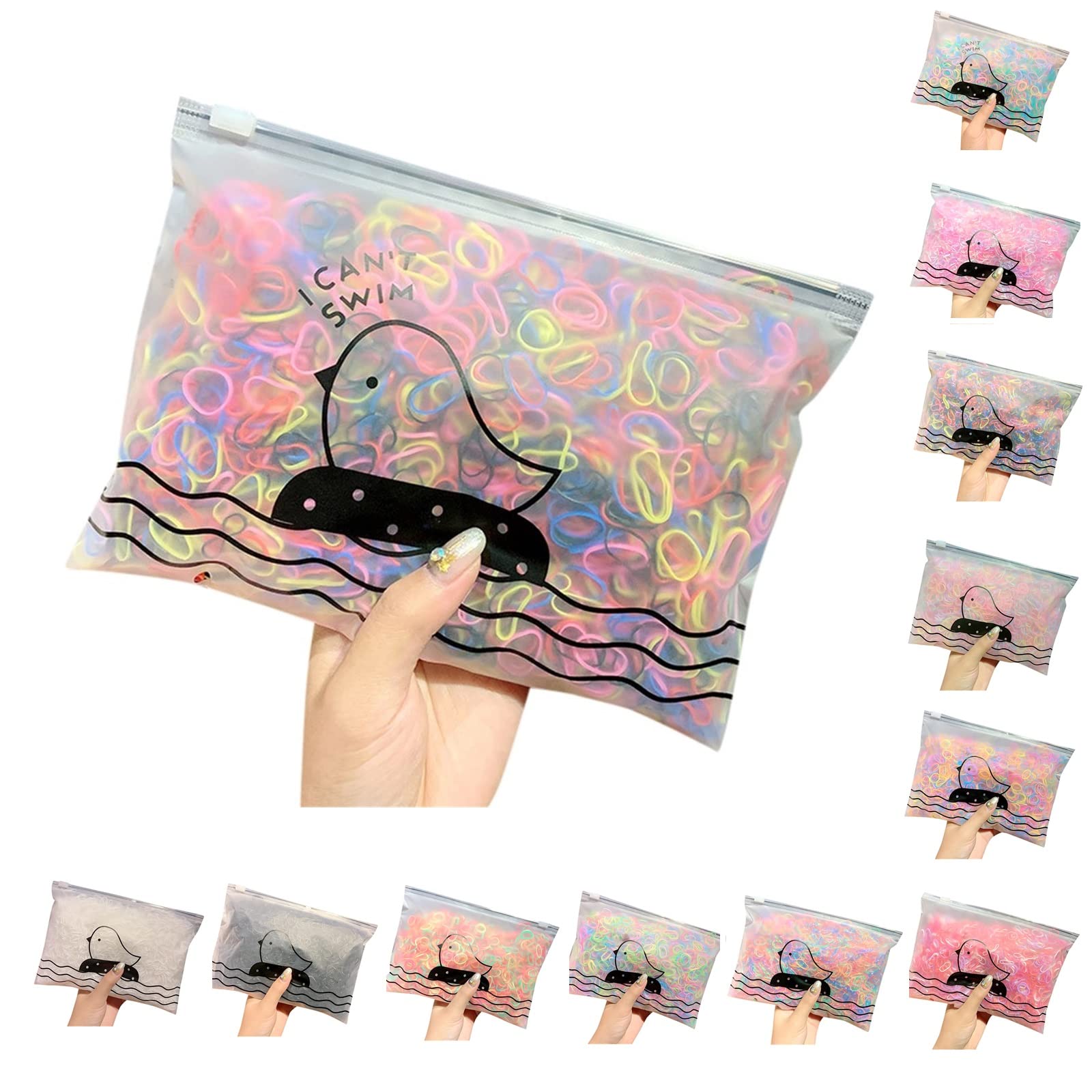 1000PCS Disposable Rubber Hair Bands - Soft Mini Elastic Hair Ties for Girls, Braids & Ponytails - Perfect for School, Sports & Daily Hairstyling