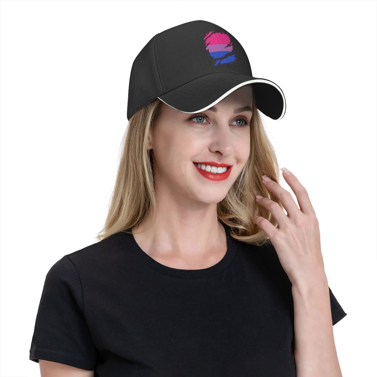 Bisexual Pride Flag Sandwich Hat - Adjustable Baseball Cap for Men & Women - Unisex Dad Hat for LGBTQ+ Support, Casual Wear & Outdoor Events
