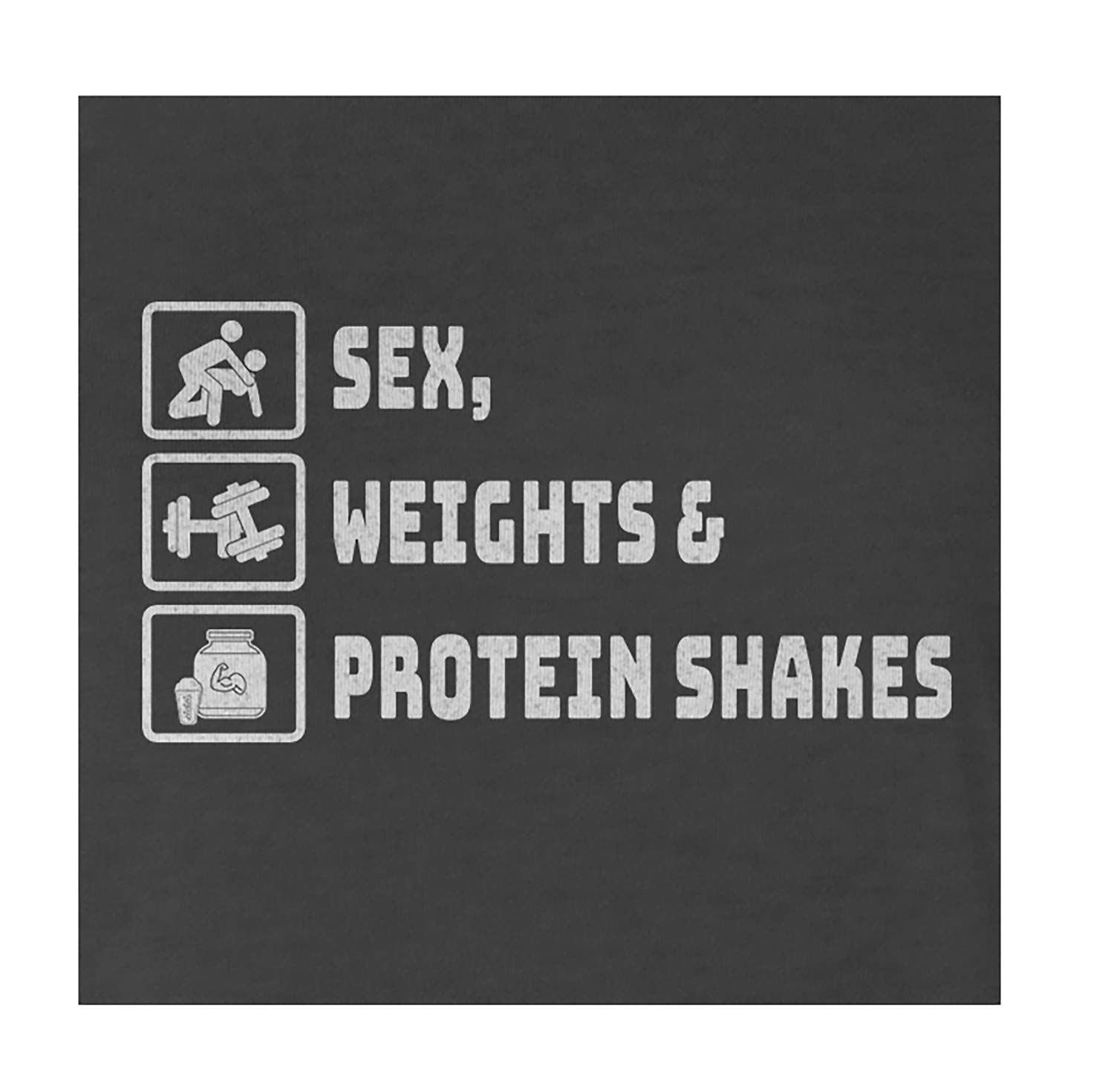 9 Crowns Funny Gym T-Shirt - Sex Weights Protein Shakes Slogan Tee for Gym Lovers & Fitness Enthusiasts | Perfect Workout Shirt for Bodybuilding, Weightlifting & Gym Humor