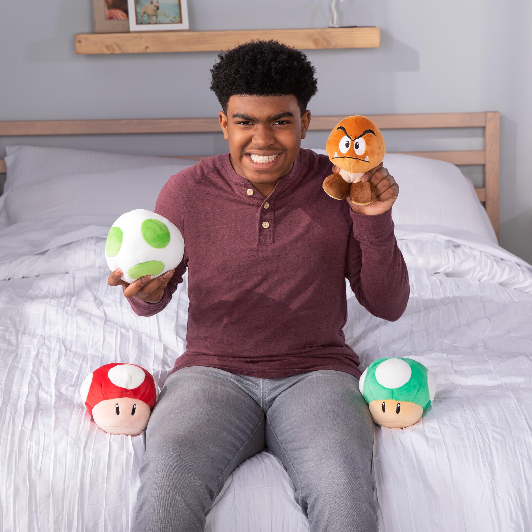 Super Mario Goomba Plush Toy - 6 Inch Soft Squishy Plushie - Collectible Mocchi Mocchi Style Figure - Perfect for Gaming Room Decor & Mario Fan Gifts