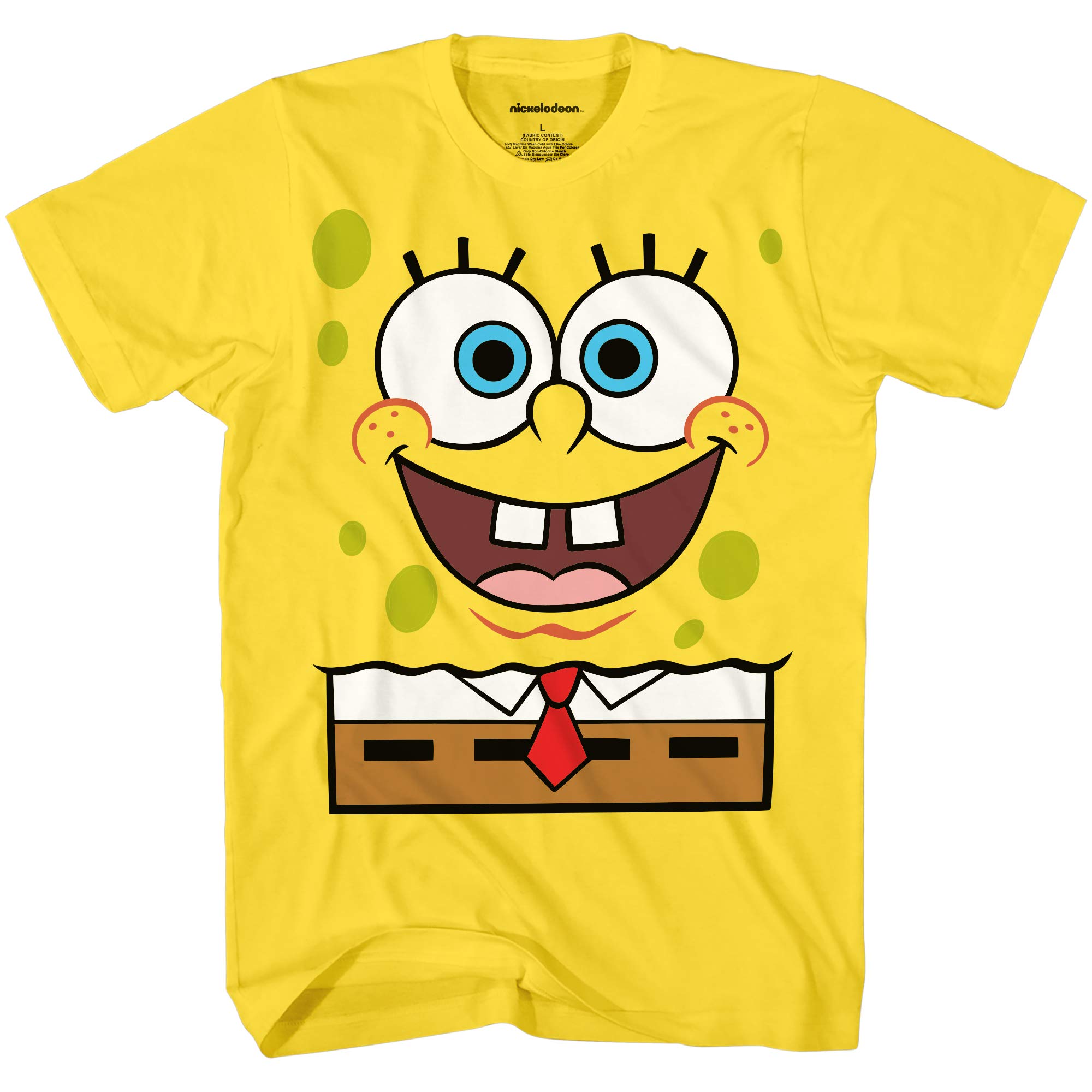 Men's SpongeBob SquarePants Classic T-Shirt - Big Face Design with SpongeBob, Patrick, Squidward & Mr. Krabs | Casual Wear, Cosplay & Gift for Fans