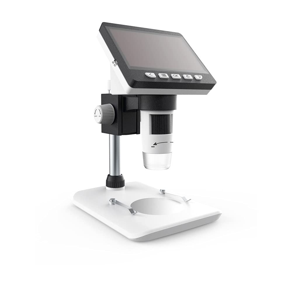 4.3 Inch LCD Screen USB Digital Microscope 1000X Magnification with 1080P HD Camera & LED Light - Ideal for Mobile Phone Repair, Jewelry Inspection, Coin Collecting, and PCB Circuit Board Analysis