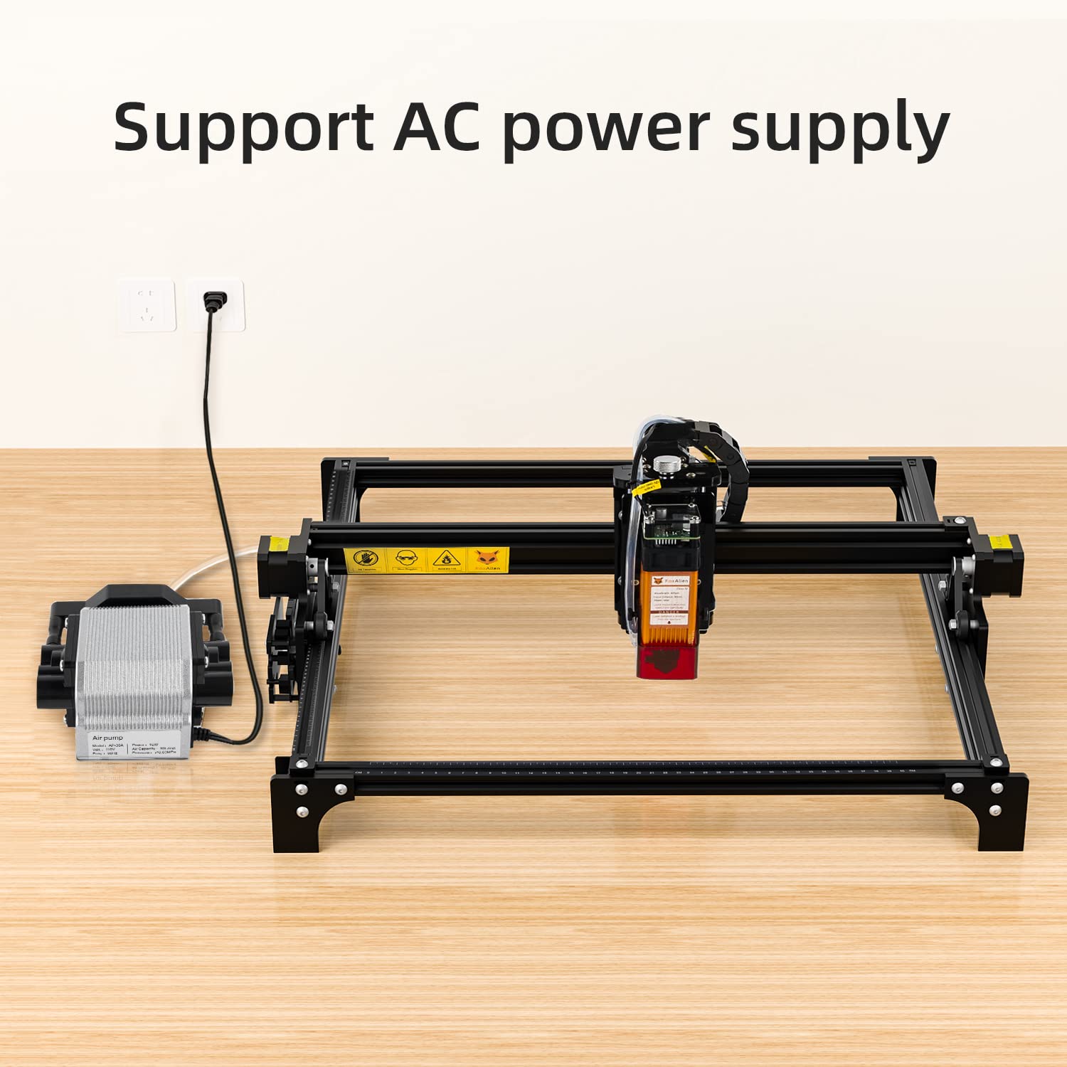 FoxAlien AP30A Portable Air Assist Pump - 30L/min Adjustable Air Volume for CNC Engraving Machines, Laser Cutters & Woodworking Tools - Perfect for DIY Projects & Professional Workshops