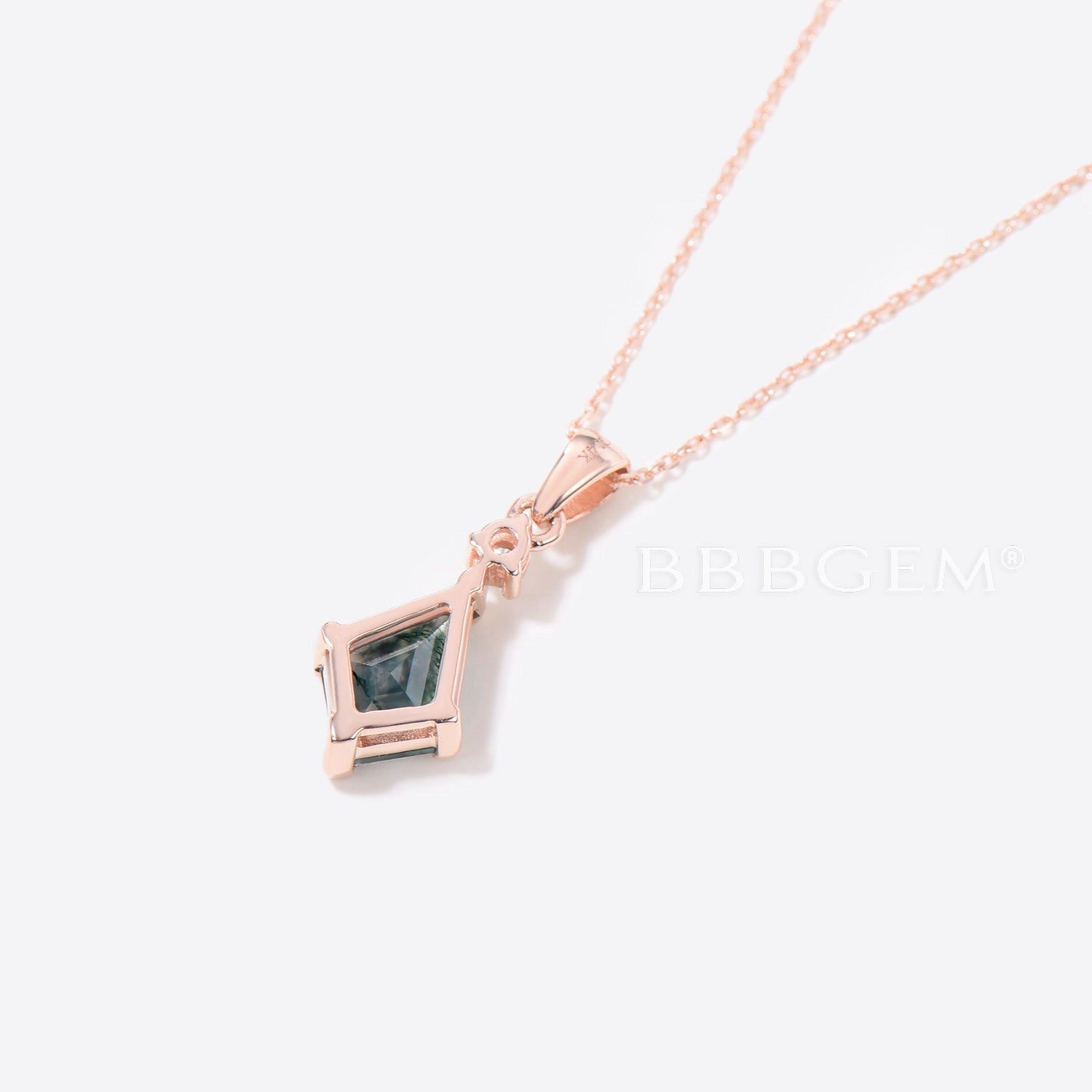 Natural Moss Agate Pendant Necklace with 14k Gold & Diamond Accents | Elegant Jewelry Gift for Women | Perfect for Weddings, Anniversaries & Special Occasions