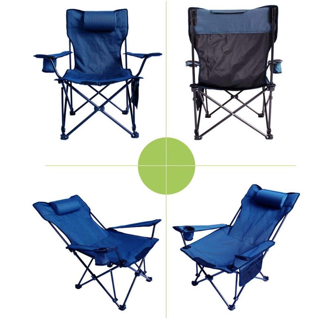 Portable Folding Chair - Lightweight Outdoor Camping Chair with Oxford Fabric & Metal Frame for Beach, Fishing, Picnics, Backyard & Travel (Blue) - Perfect for Camping Trips, Beach Relaxation & Outdoor Events