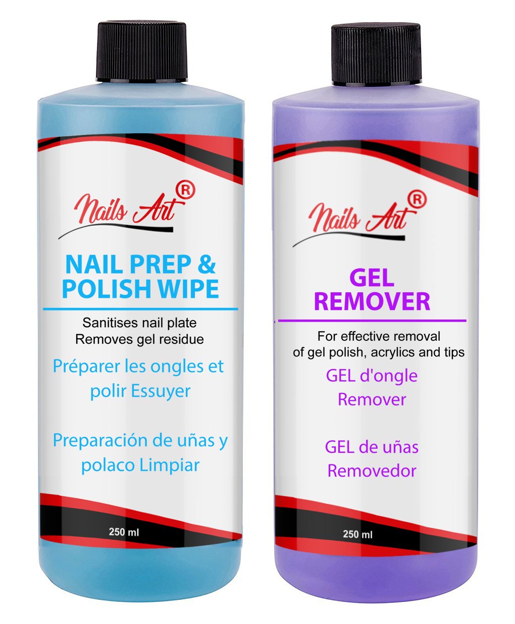 Professional Nail Gel Polish Prep & Wipe Kit with UV LED Gel Remover & Acetone - Perfect for At-Home Manicures, Salon Nail Care, and DIY Nail Art