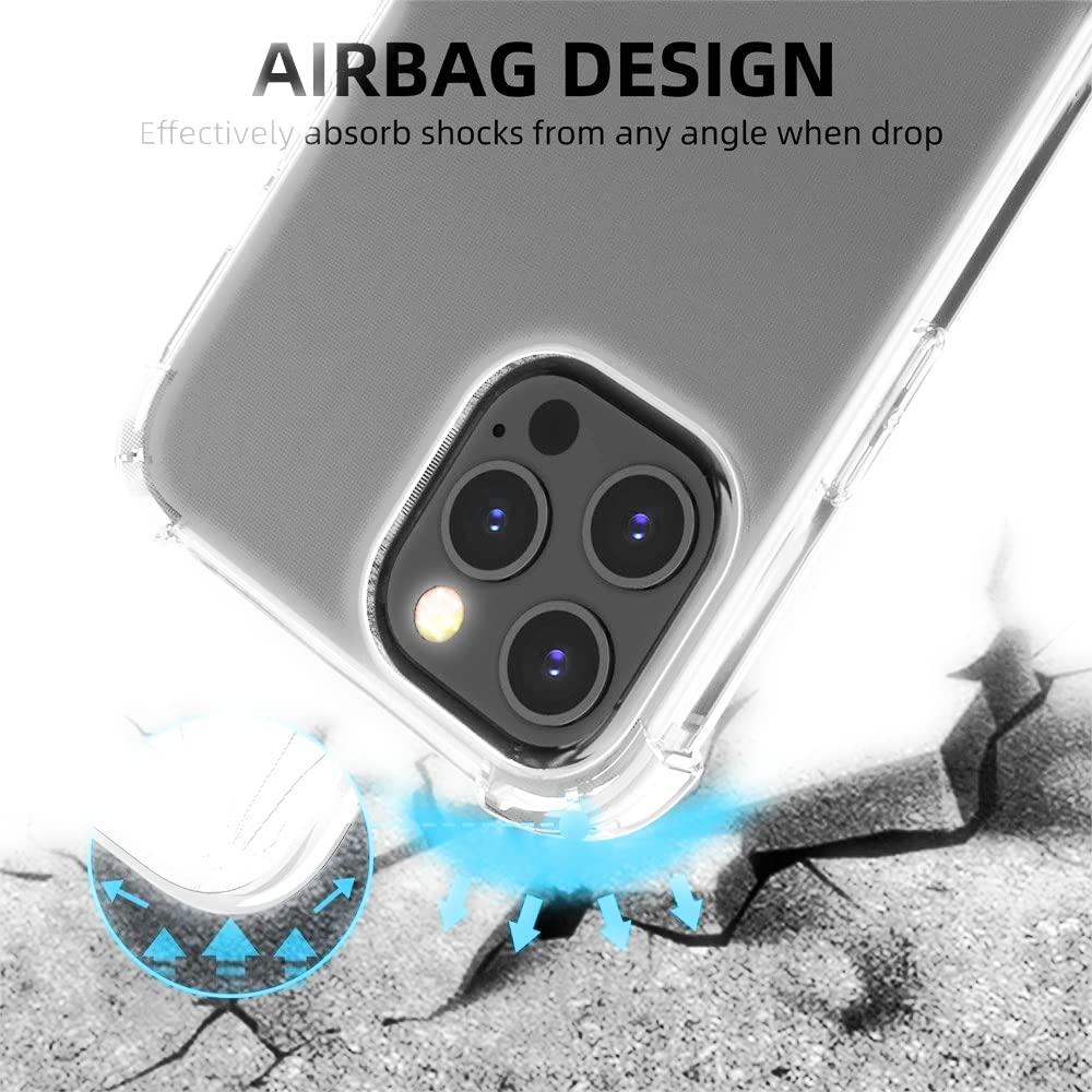 Shockproof Slim Clear TPU Phone Case for iPhone 12 & iPhone 12 Pro 6.1 Inch - Anti-Yellowing, Ultra Thin Protective Cover for Everyday Use & Outdoor Activities