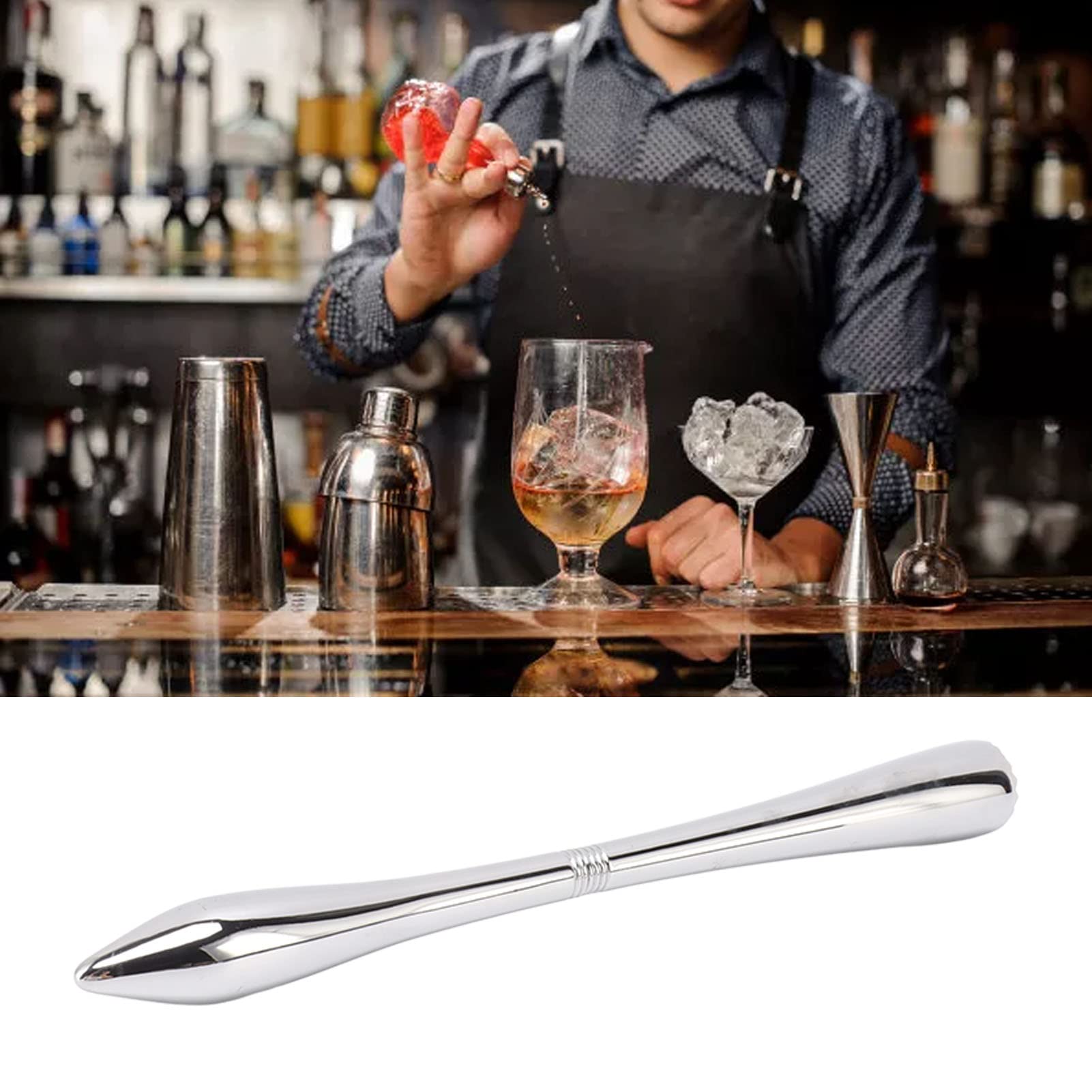 Professional Full Metal Ice Pick & Ice Crusher - Heavy Duty Manual Ice Chipper Tool for Kitchen, Bar, Restaurant - Food Grade Stainless Steel with Ergonomic Grip (Perfect for Cocktails, Iced Drinks & Food Preparation)