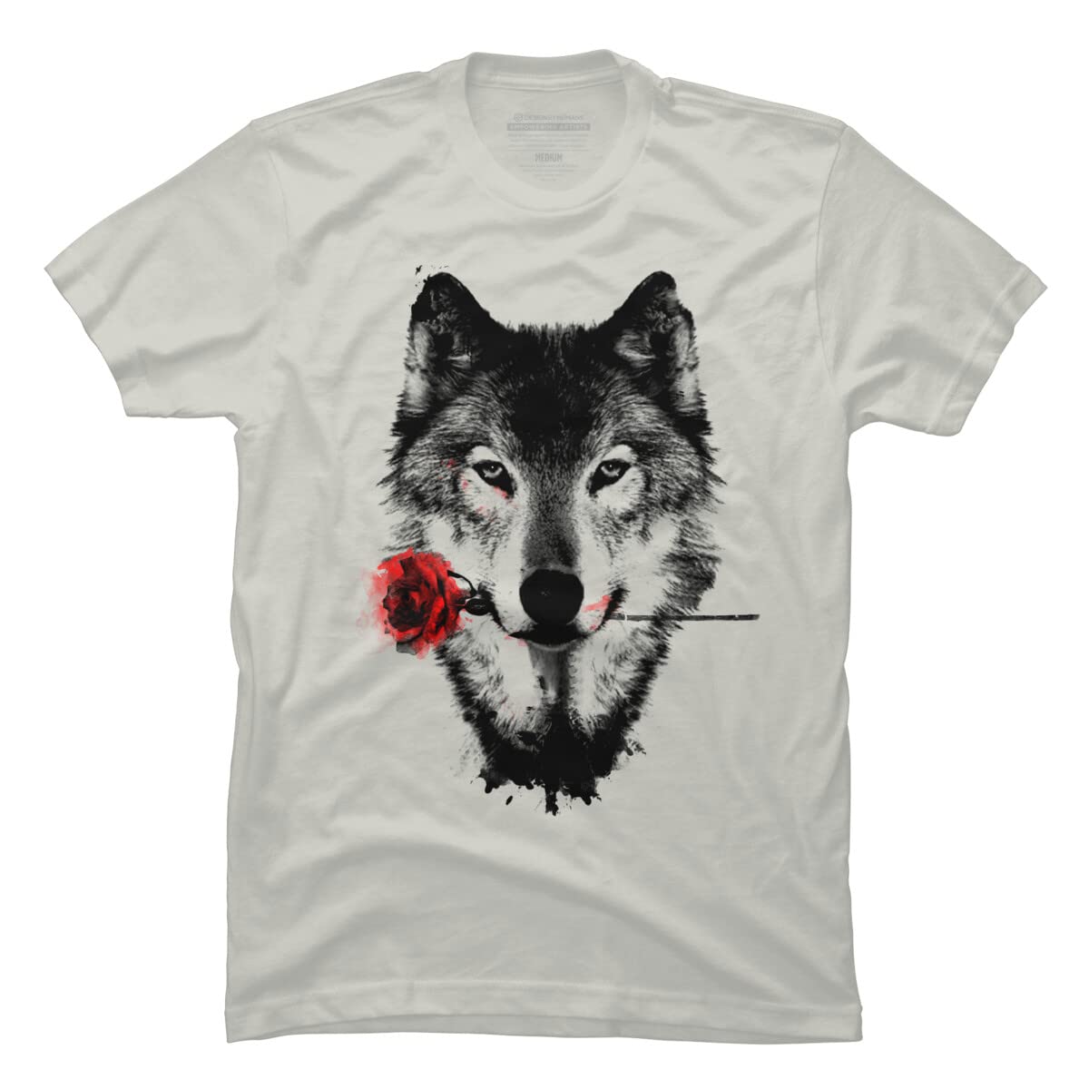 Design By Humans Men's Black Rose Graphic T-Shirt - Soft Cotton Tee for Casual Wear & Street Style - Perfect for Everyday Outfits, Concerts, and Urban Fashion