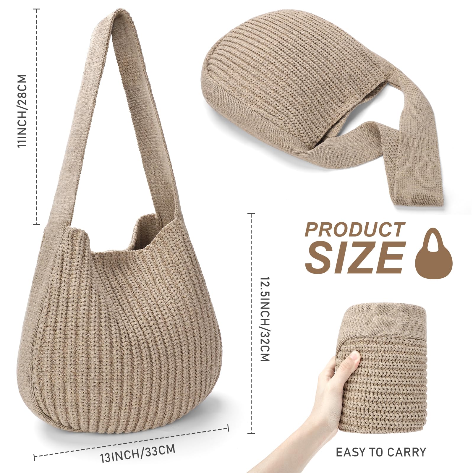 Hatisan Crochet Bags for Women - Stylish Summer Beach Tote Bag, Bohemian Knit Purse for Travel, Shopping & Picnic - Perfect for Beach Outings, Farmers Markets & Festival Fashion