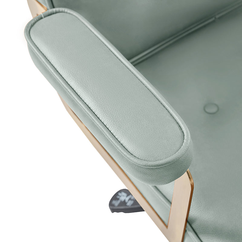 Denise Upholstered Swivel Office Chair - Ergonomic Executive Desk Chair with Adjustable Height & Lumbar Support - Perfect for Home Office, Gaming & Conference Rooms