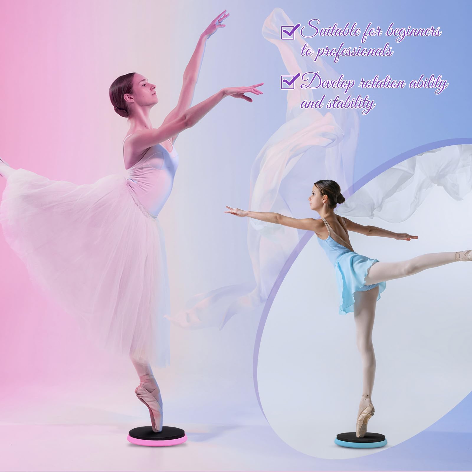 3 Pcs Spinner Boards for Dancers - Ice Skating Spinner Training Equipment for Skaters, Cheerleaders & Gymnasts - Improve Turns, Balance & Stability - Perfect for Home Practice, Studio Training & Skill Development