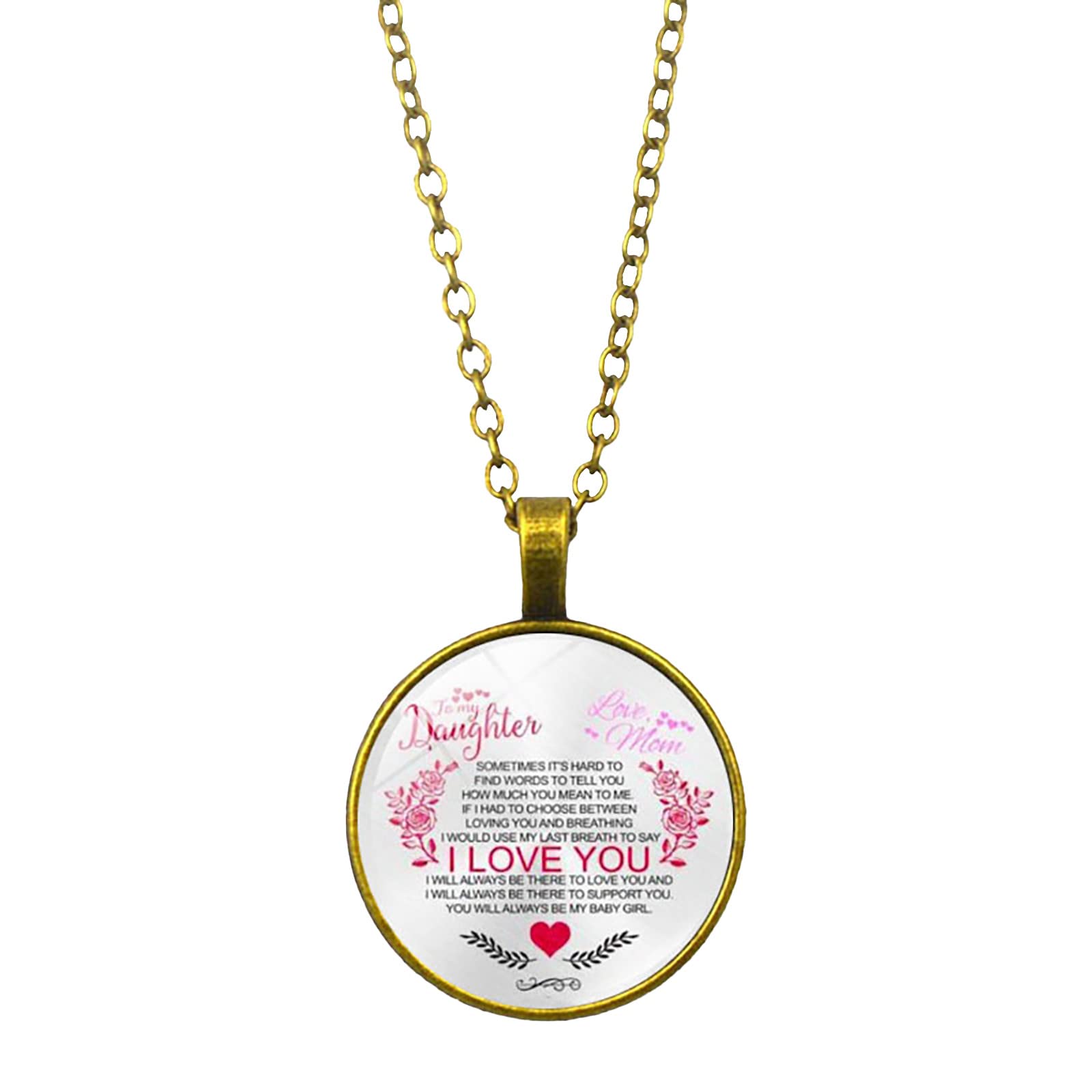 Personalized Engraved Heart Pendant Necklace for Women - Fashion Jewelry Gift for Mom, Daughter, Wife - Birthday, Anniversary, Valentine's Day Present - Inspirational Message Custom Jewelry (Size D, One Size) - Perfect for Everyday Wear, Special Occasions & Gift Giving